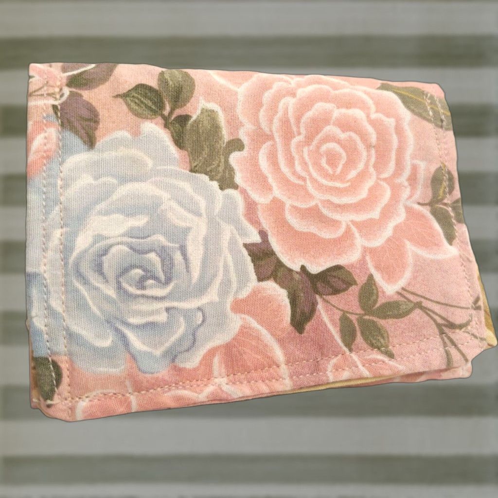 Pinko Handmade Wallet Pink Blue Floral Trifold Card Holder OOAK Boho Hippie Flowers Women Small Pink Wallet Size ONE SIZE - 1 Thumbnail