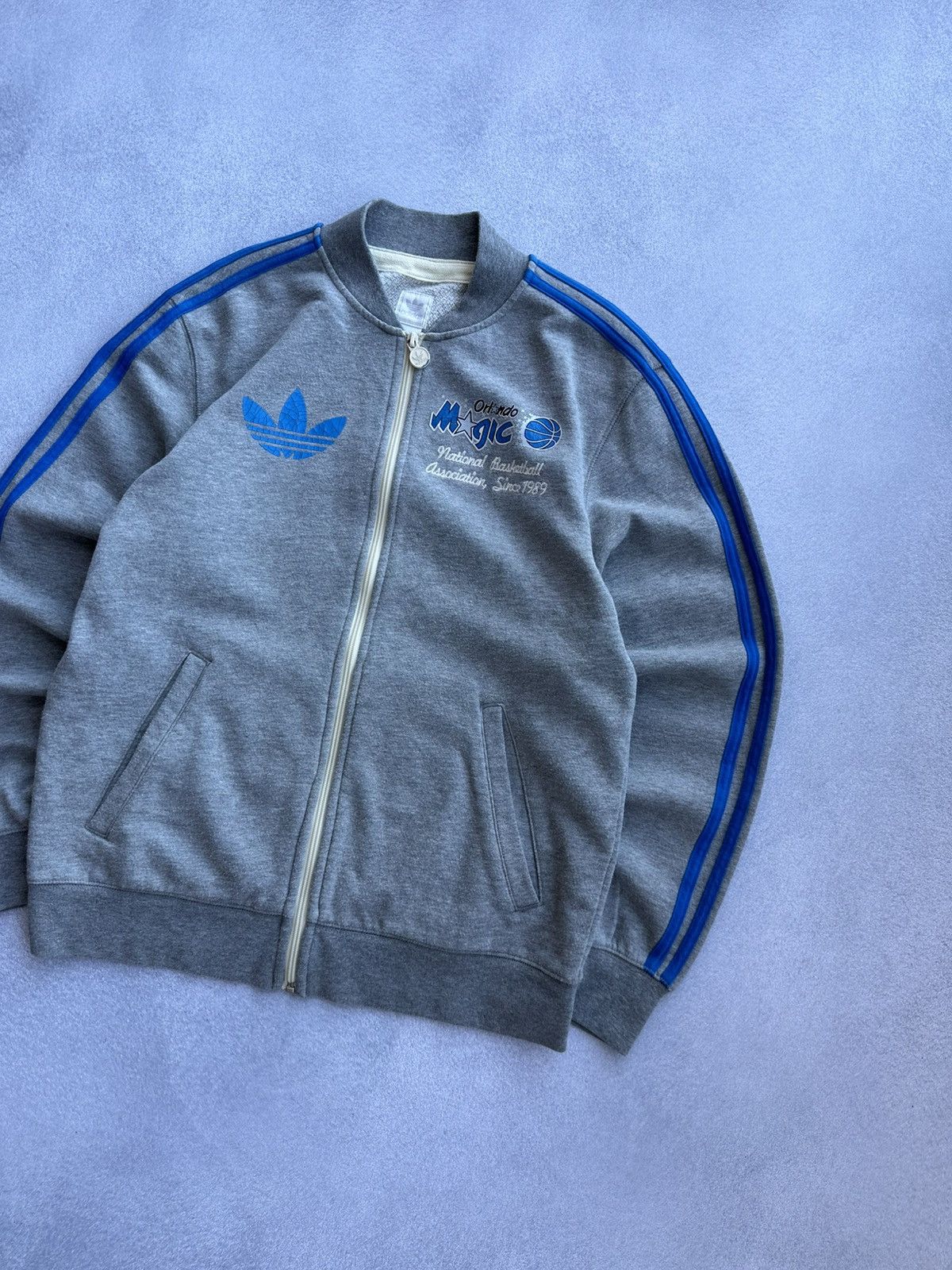 Adidas Vintage Adidas Orlando Magic NBA Grey Track Jacket Size US S / EU 44-46 / 1 - 2 Thumbnail