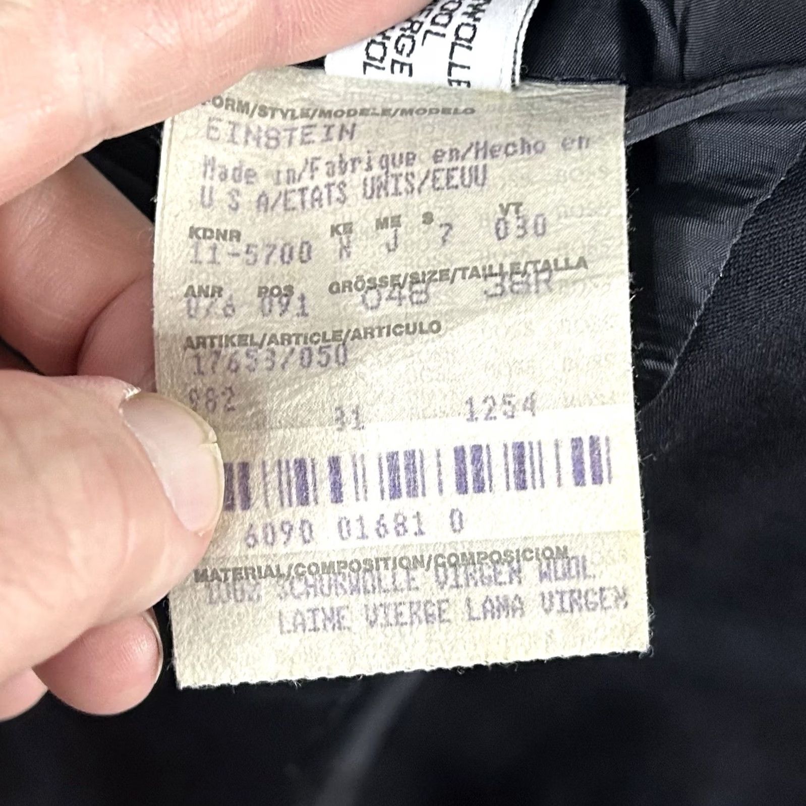 Hugo Boss HUGO BOSS Sport Coat 38R Wool Three-Button Dark Navy Navy Blue 110s Loro Piana Notch Lapel Single-Breasted Men Regular Jacket Coat Size US XS / EU 42 / 0 - 5 Thumbnail