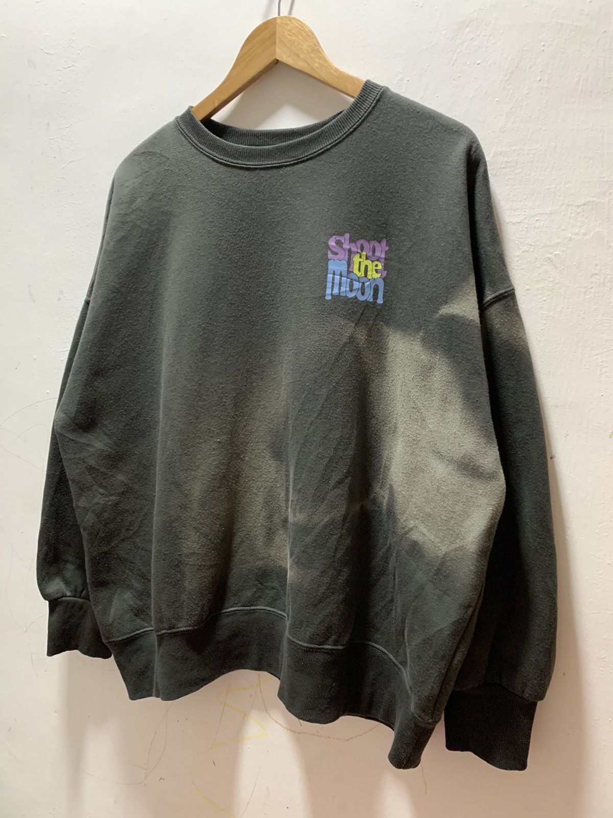Japanese Brand Japanese Brand Gleam Shoot The Moon Boxy Faded Sweatshirt Size US XL / EU 56 / 4 - 5 Thumbnail