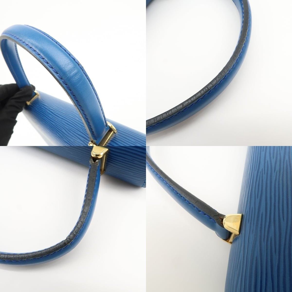 Louis Vuitton Louis Vuitton Epi Malesherbes Top Handle Bag Blue Size ONE SIZE - 4 Thumbnail