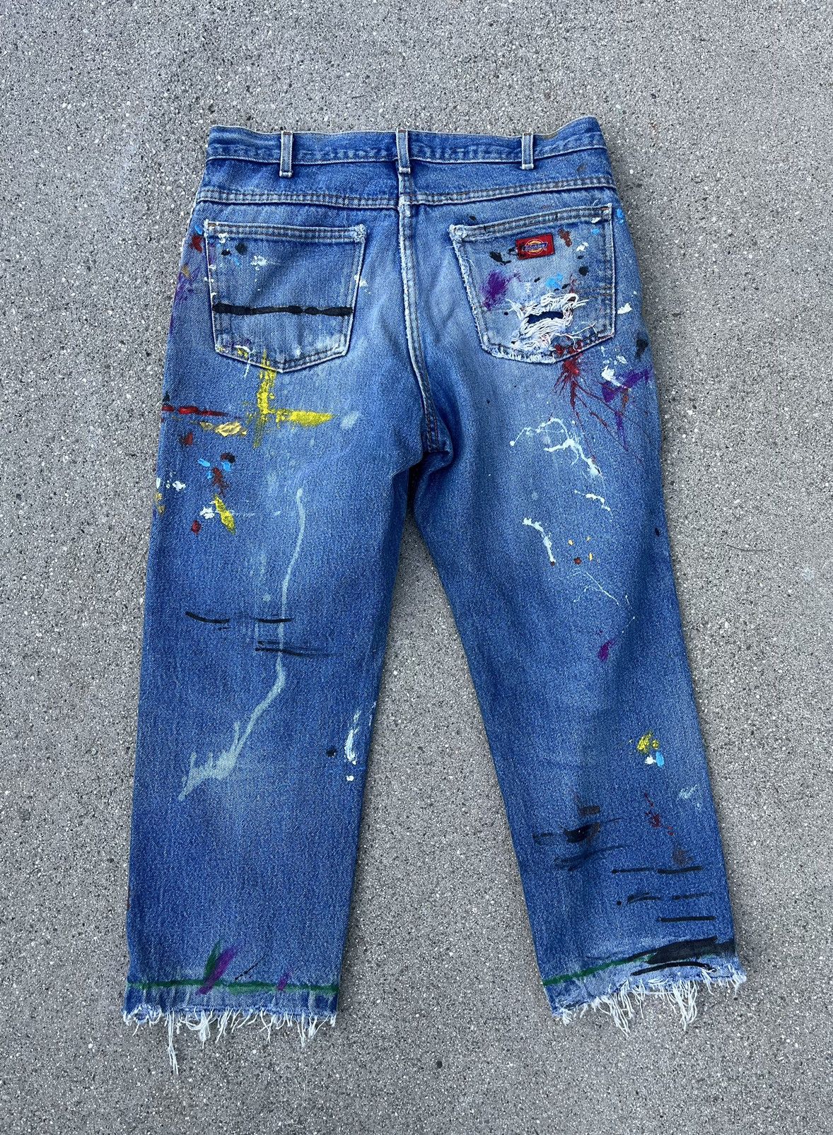 Vintage Dickies Work Carpenter Painter Pants Thrashed Distressed Size US 33 - 9 Thumbnail
