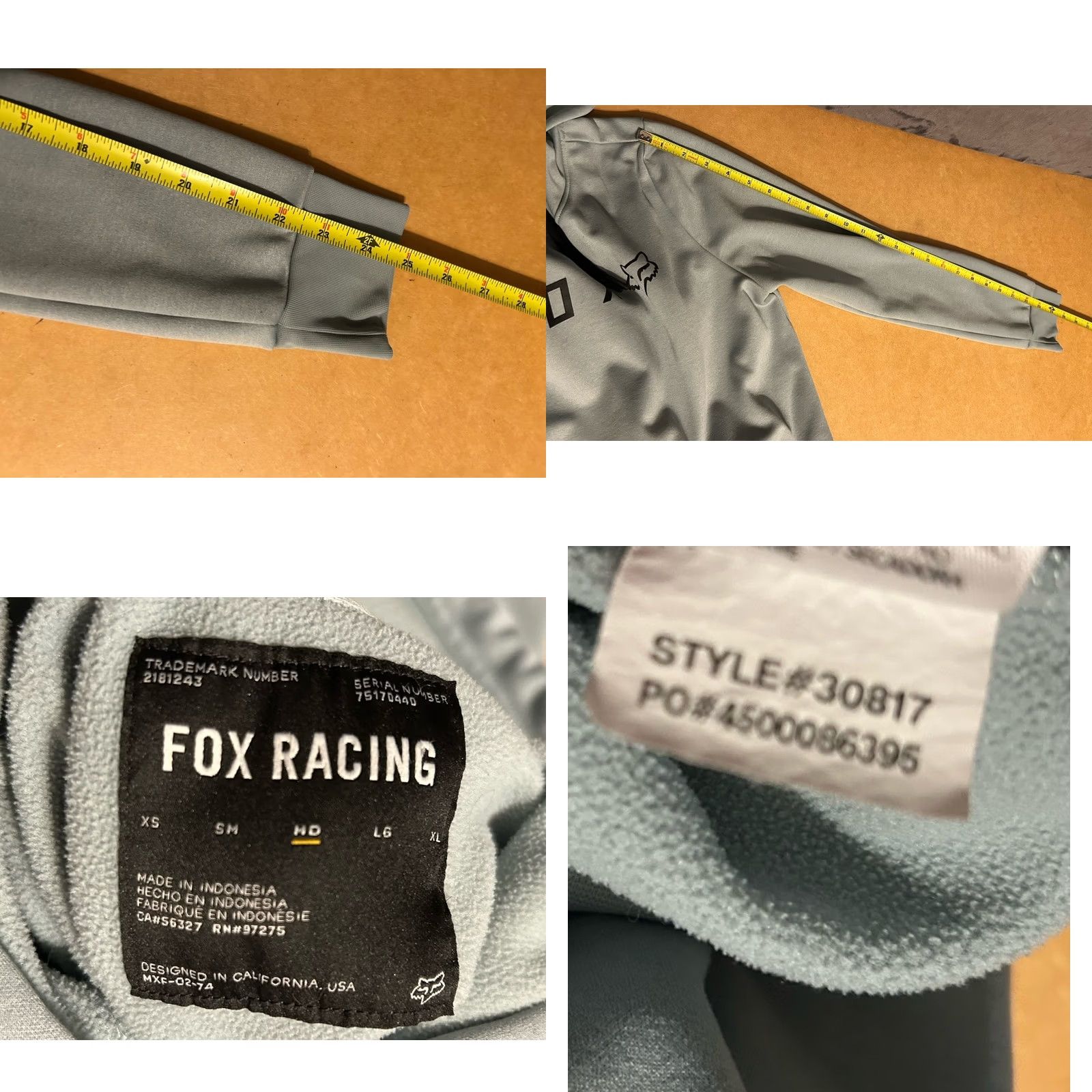 KangaROOS Fox Motocross Racing Hoodie Adult Medium Gray Pullover Hooded Pockets Size US M / EU 48-50 / 2 - 8 Thumbnail