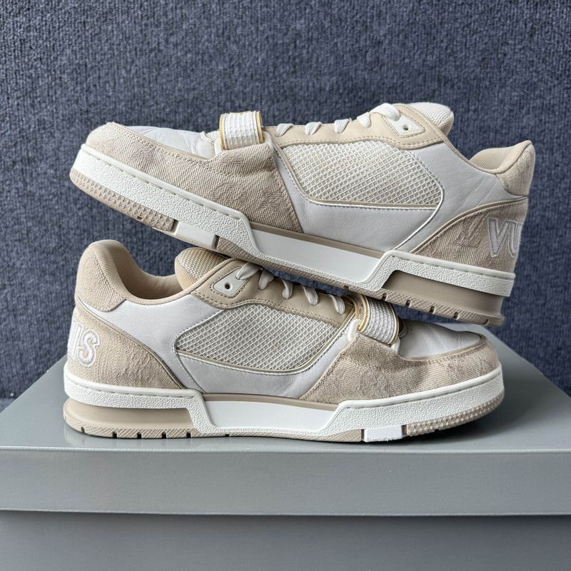 Louis Vuitton Louis Vuitton Low-Top Trainer in Khaki Leather -2508 Size US 9.5 / IT 39.5 - 7 Thumbnail