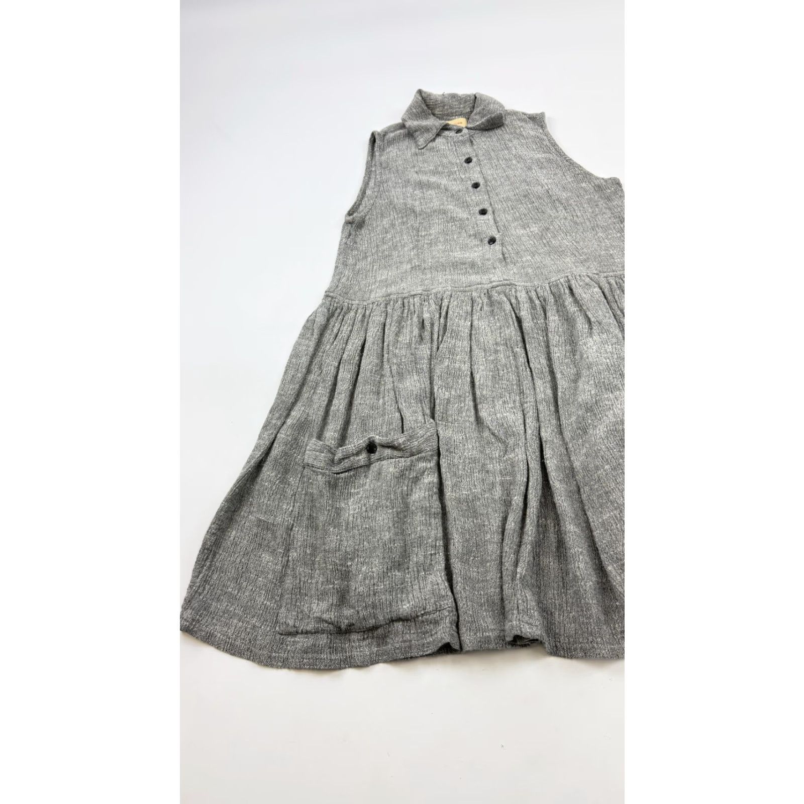 Vintage Otis & Maclain Dress Womens XS Gray Sleeveless Collared Button Front Pockets Casual Solid Size XS / US 0-2 / IT 36-38 - 3 Thumbnail