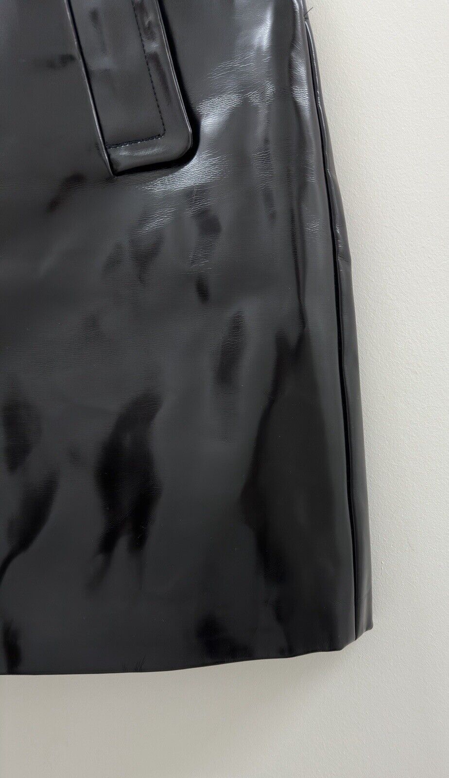 Prada Prada Vinyl Trapezoid A-Line Skirt Black Size 44 Size 30" / US 8 / IT 44 - 10 Thumbnail