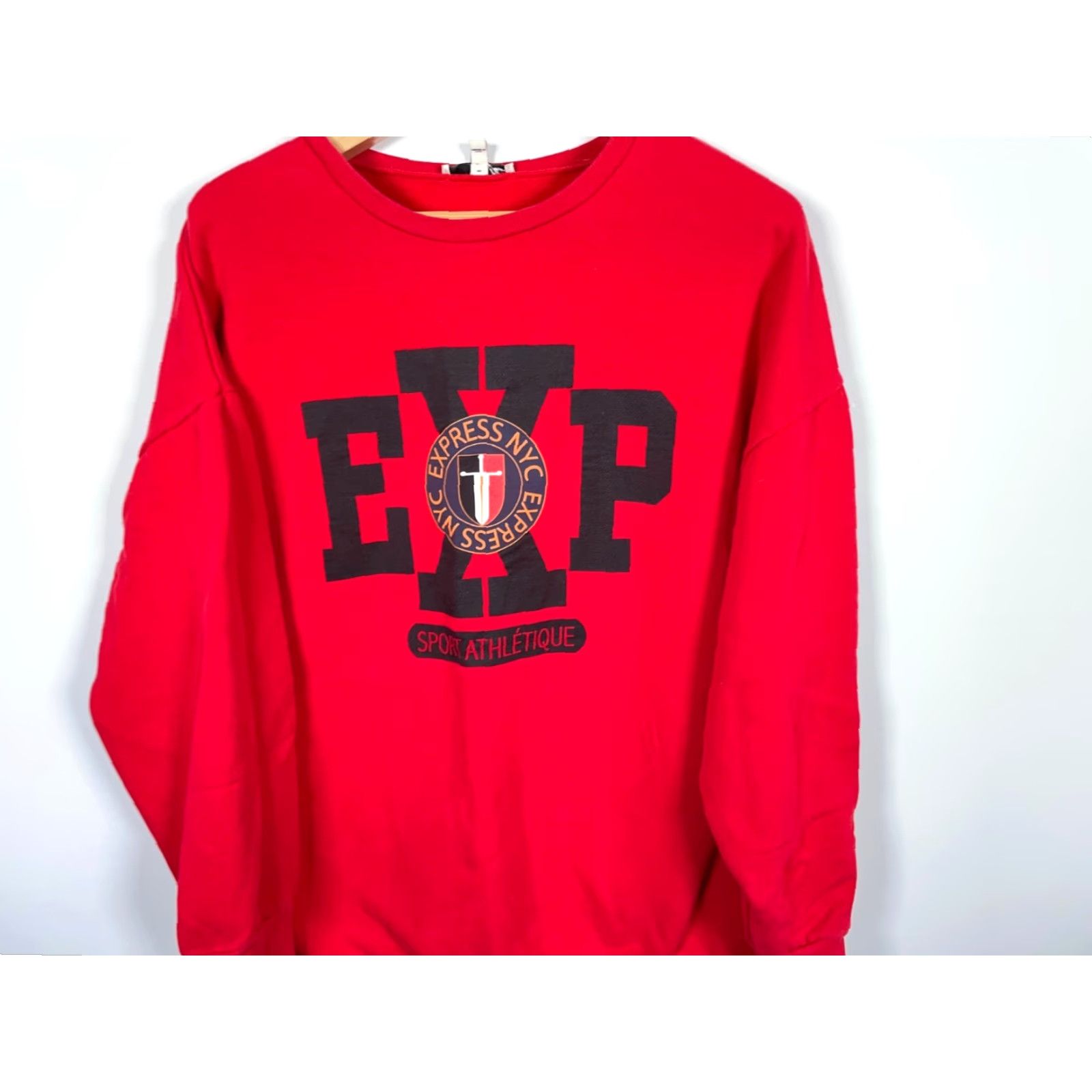 Express Express Sport Sweatshirt Men Crewneck Red Graphic Print 90s Retro Pullover L Red Size US L / EU 52-54 / 3 - 4 Thumbnail