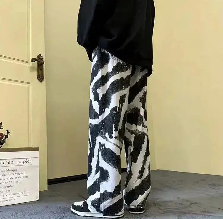 Japanese Brand Baggy Straight Zebra Style Jeans Pants Tie Dye Size US 32 / EU 48 - 4 Thumbnail
