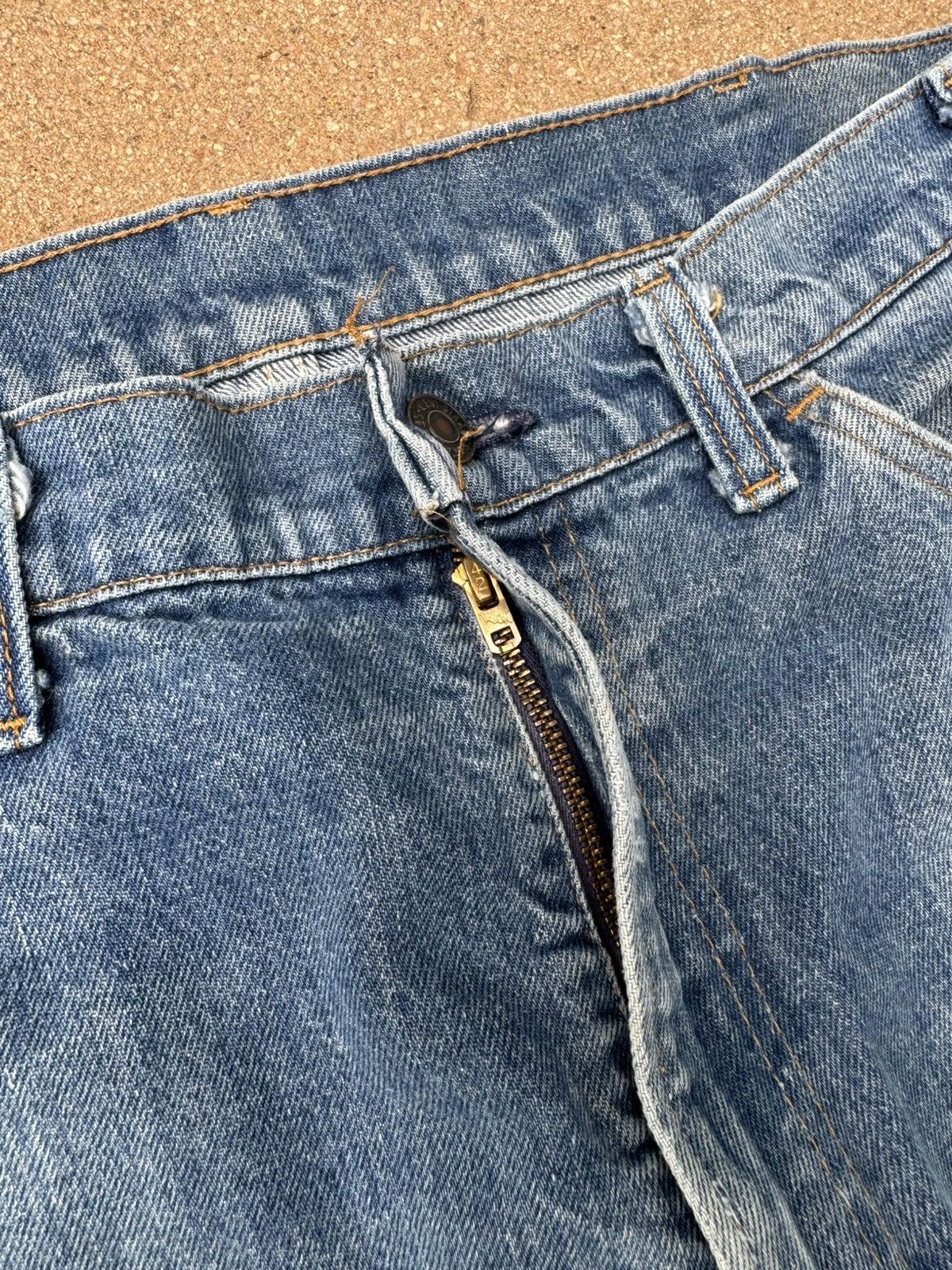 Levi's × Vintage Vtg 70’s Levi’s 646 Orange Tab Bellbottom Flare Jeans 35x32 Size US 35 - 5 Thumbnail