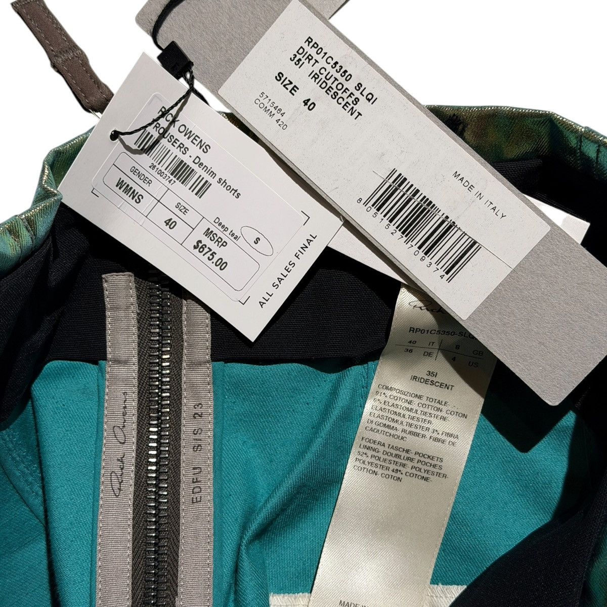 Rick Owens Iridescent cut off shorts Size 27" / US 4 / IT 40 - 3 Thumbnail