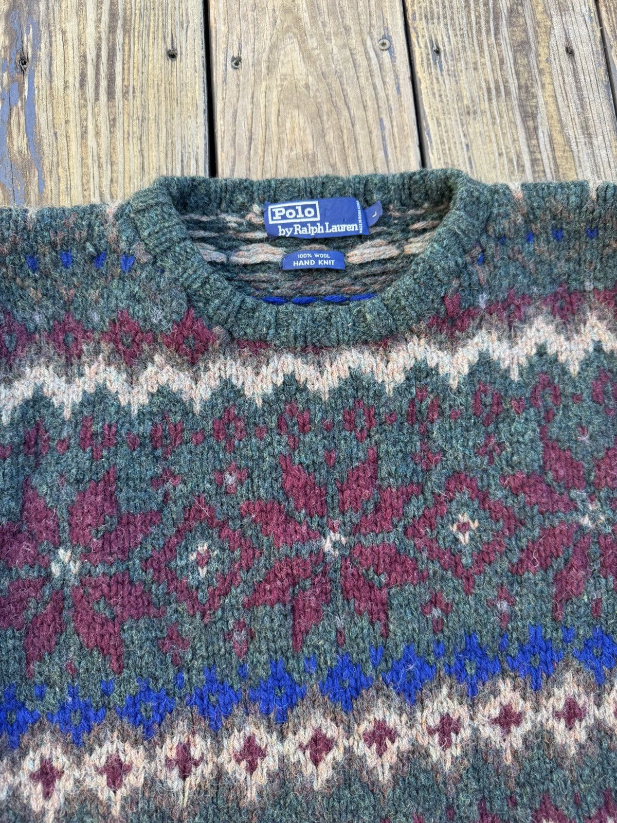 Polo Ralph Lauren × Ralph Lauren × Vintage Polo Ralph Lauren Vintage Fair Isle Knit Multi Sweater Large Size US L / EU 52-54 / 3 - 2 Thumbnail