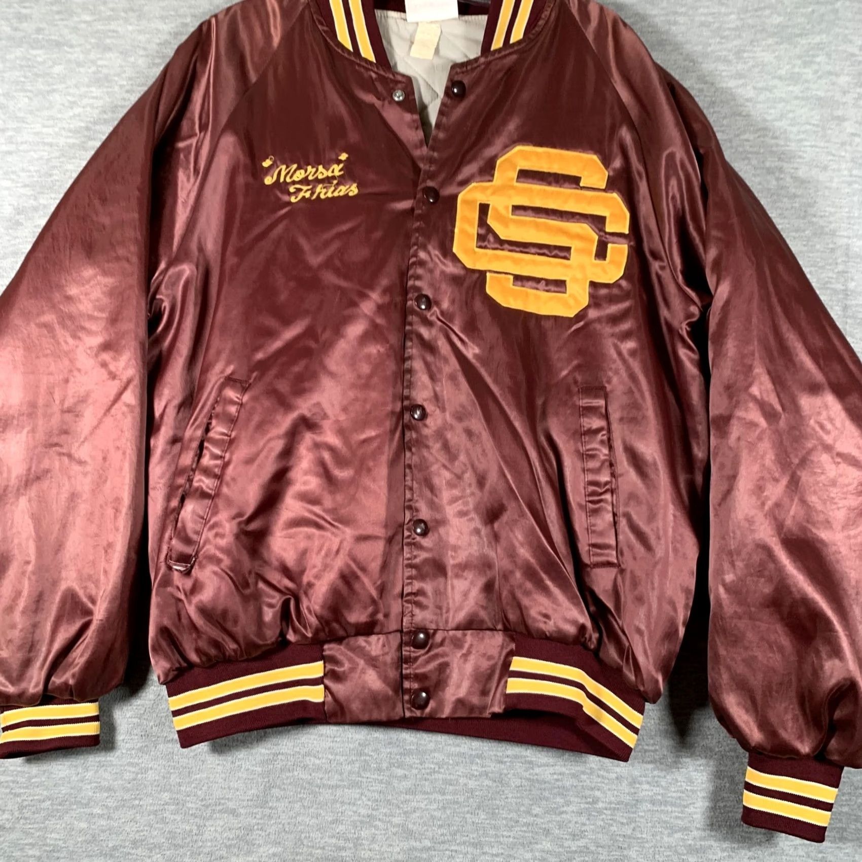 Vintage VINTAGE Hartwell Jacket Mens L Red Satin Varsity Auto Repair USA Embroidered Size US L / EU 52-54 / 3 - 3 Thumbnail