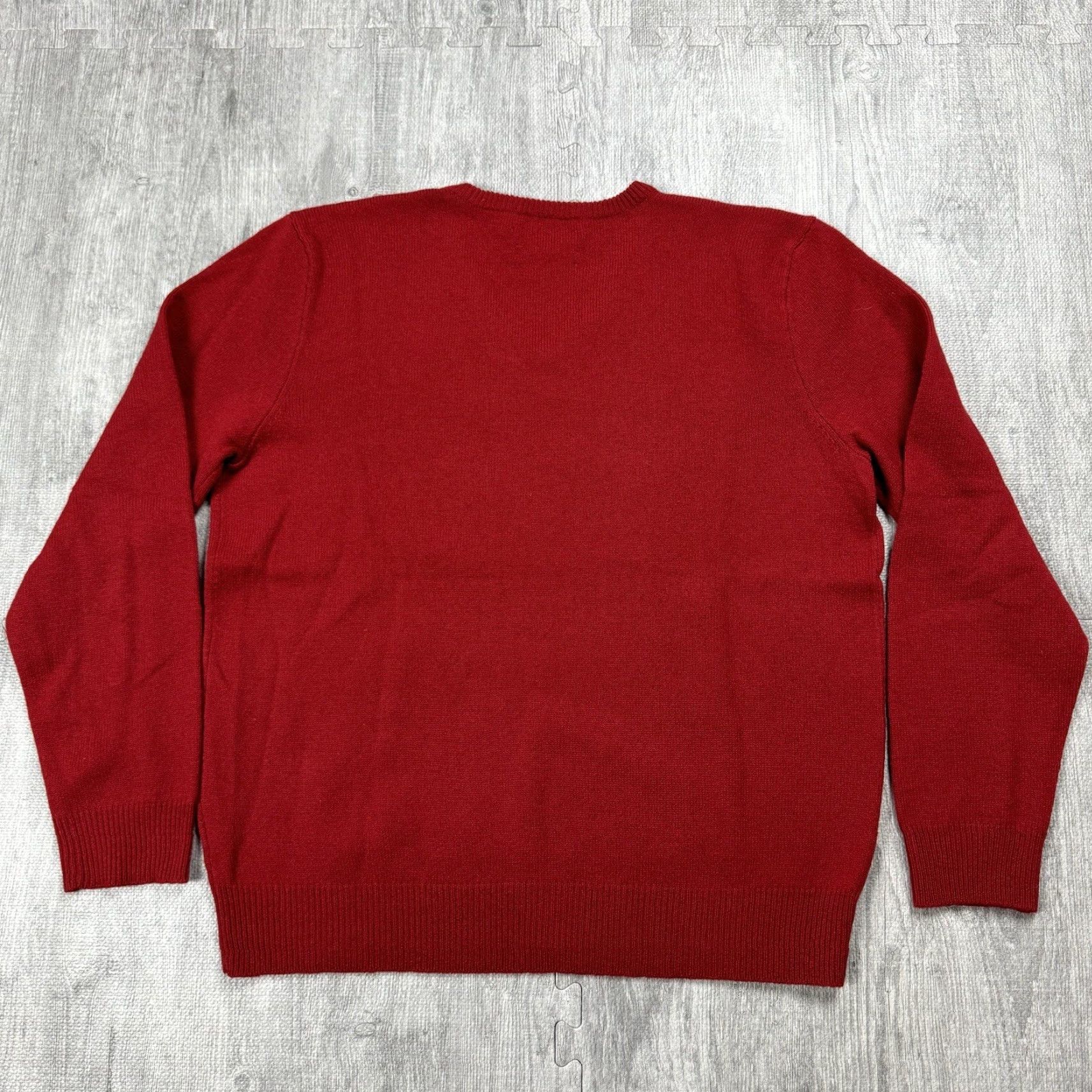 Polo Ralph Lauren VINTAGE Polo Ralph Lauren Lambswool V-Neck Pullover Sweater Mens Large Red 90s Size US L / EU 52-54 / 3 - 6 Thumbnail