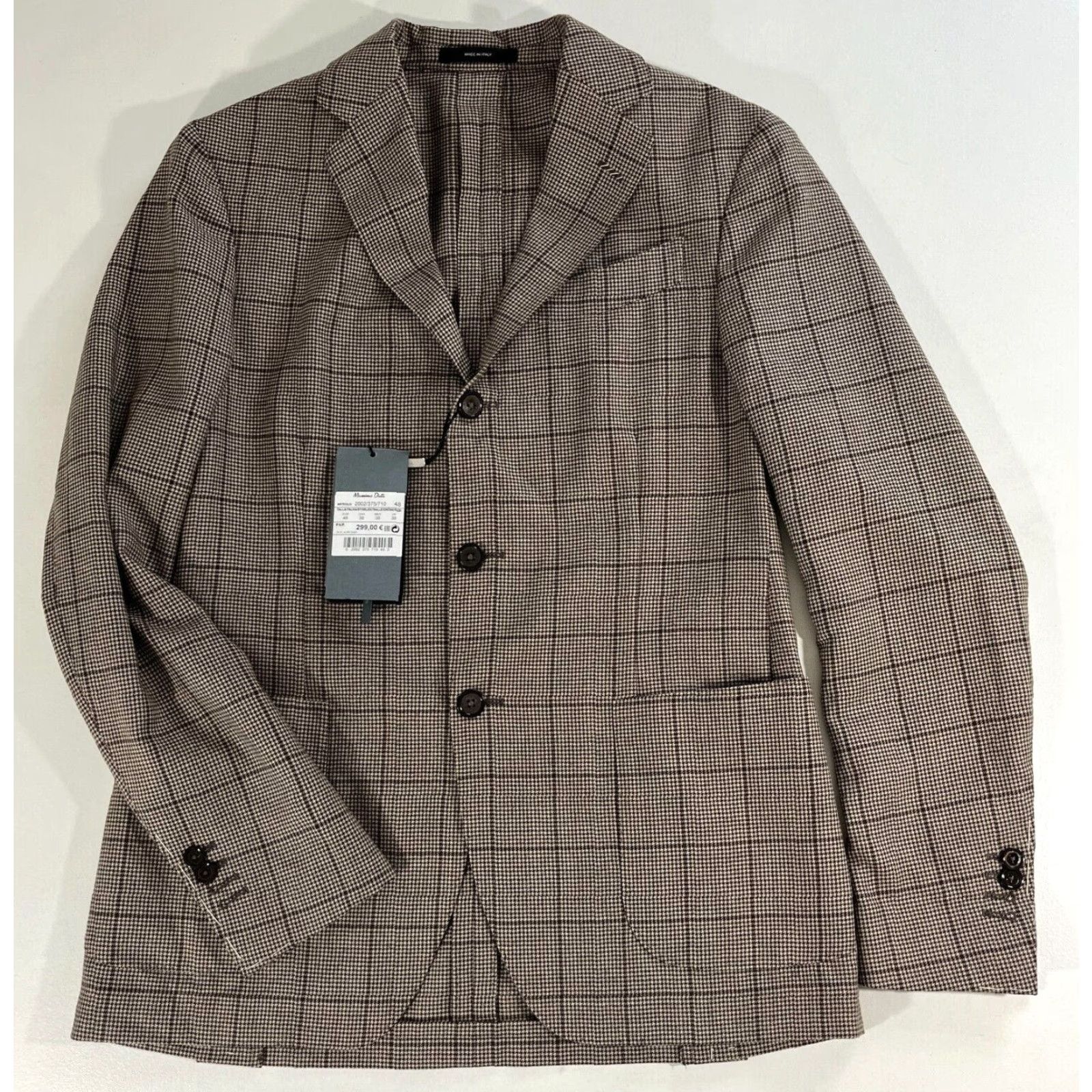 Massimo Dutti Massimo Dutti Wool Sport Coat Jacket Men US 38 Houndstooth Made in Italy Brown NWT Vintage Designer Classic Italian 90s Sport Coat Mens Size US XXS / EU 40 - 5 Thumbnail