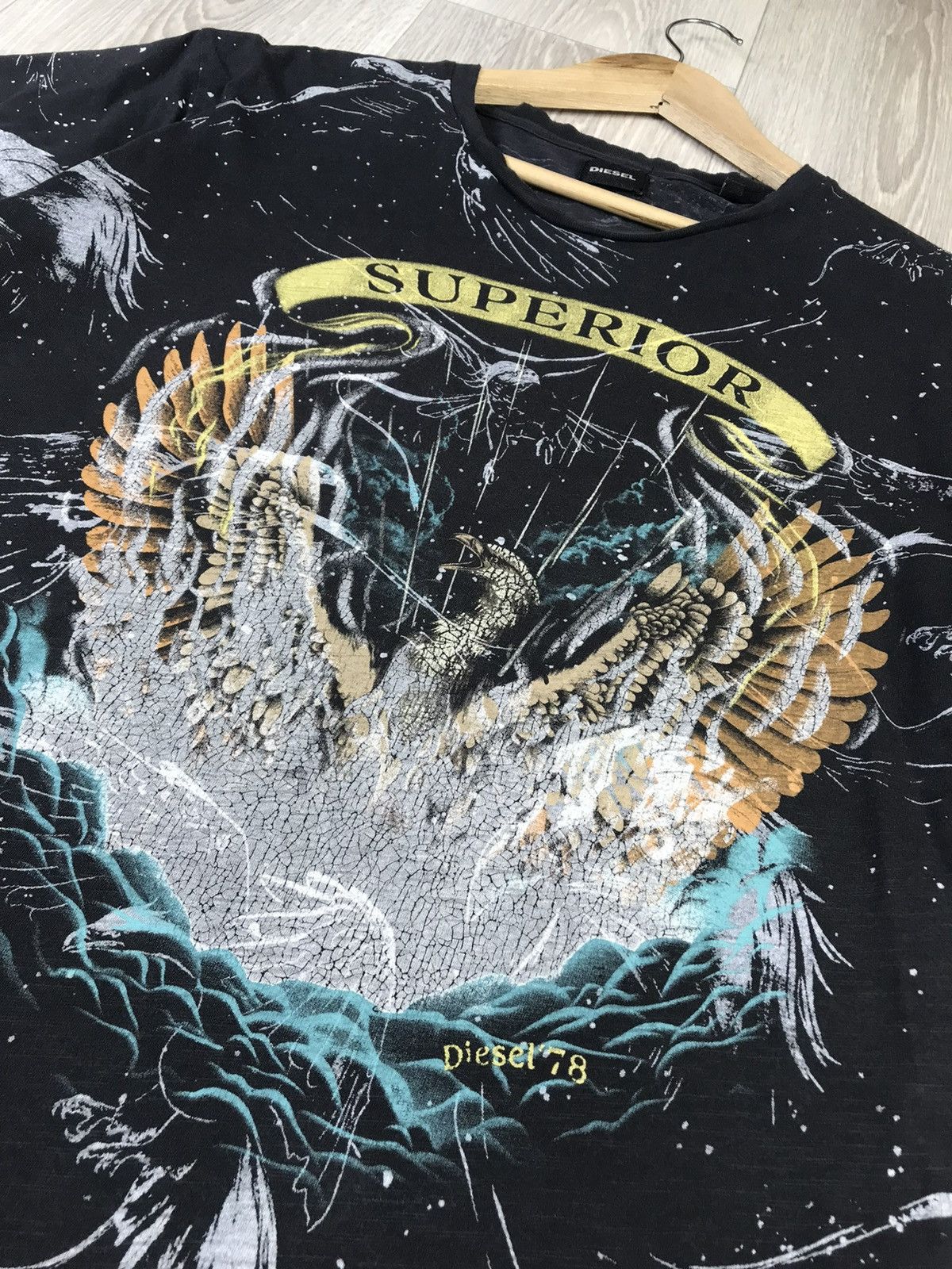 Diesel × Vintage Diesel Sebs Superior Graphic Tee Shirt Eagle Phoenix Y2K Size US XL / EU 56 / 4 - 5 Thumbnail