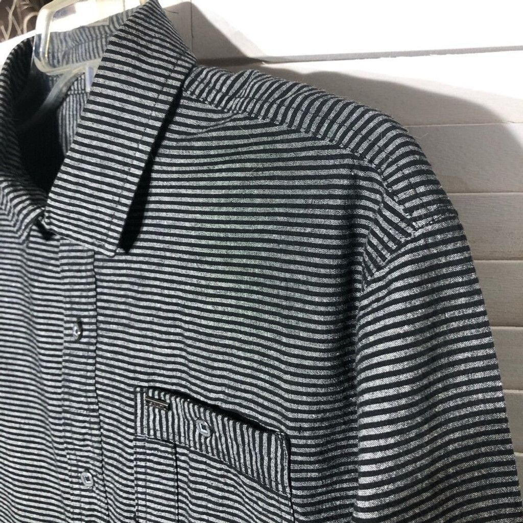 Split Split Long Sleeves Shirts Cotton Pinstriped Black/Gray L Size US L / EU 52-54 / 3 - 6 Thumbnail