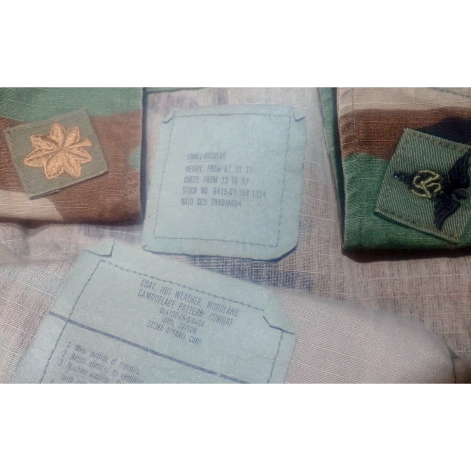 Vintage VINTAGE 80s US Army 102nd Infantry Division Woodland Camo Field Jacket Mens Small Military Camouflage All Decades Size US S / EU 44-46 / 1 - 5 Thumbnail