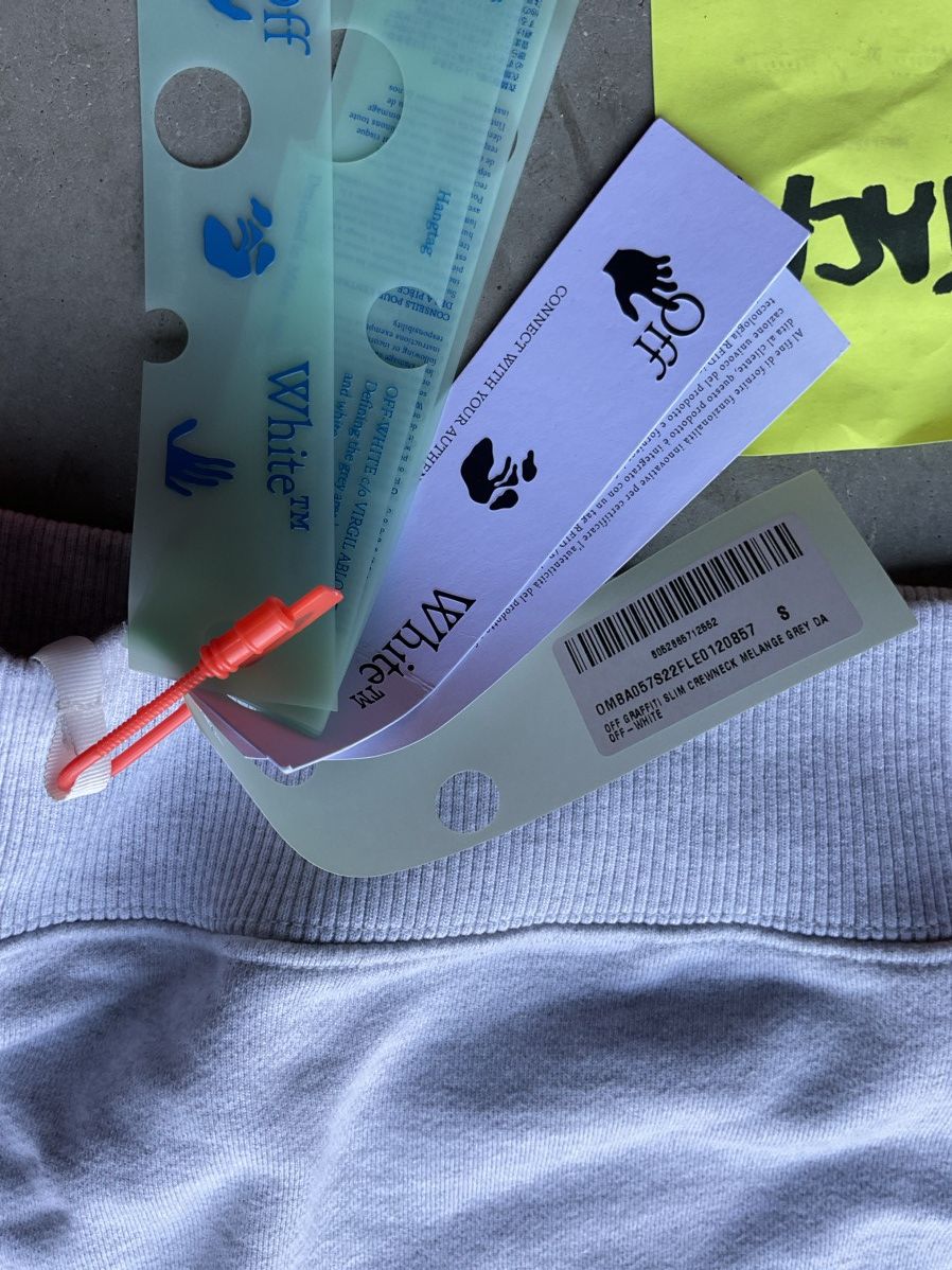 Off-White Off-White Graffiti Slim Crewneck Melange Grey Size US S / EU 44-46 / 1 - 5 Thumbnail