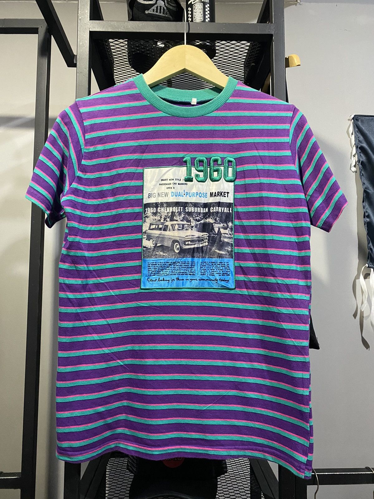 Vintage Japanese Brand Archive 1960 Chevy Suburban Stripes Tshirt Size US M / EU 48-50 / 2 - 1 Thumbnail