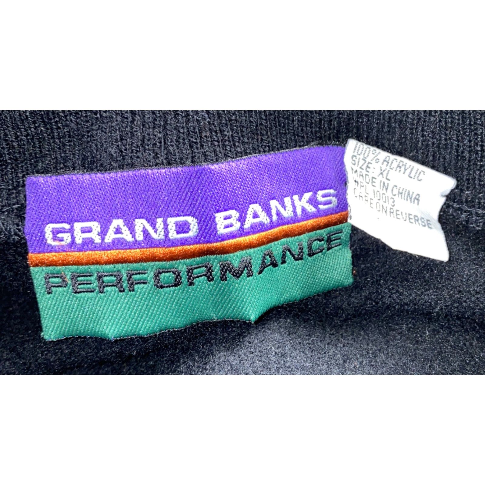 Vintage Grand Banks Performance Mens Black Acrylic Henley Style Sweater XL Size Size US XL / EU 56 / 4 - 7 Thumbnail