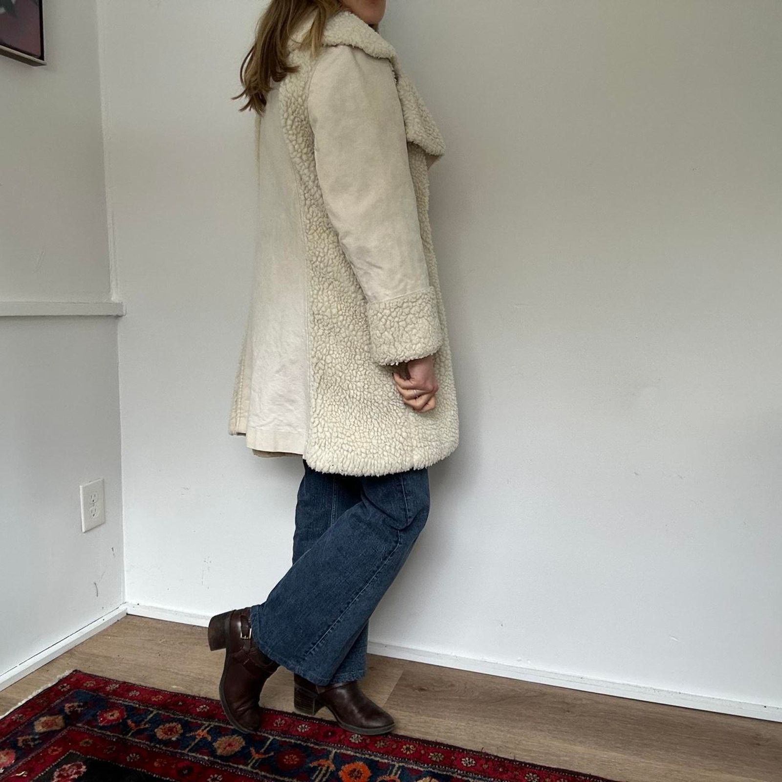 Other Vintage White Sherpa and Denim Coat (M) Size M / US 6-8 / IT 42-44 - 4 Thumbnail