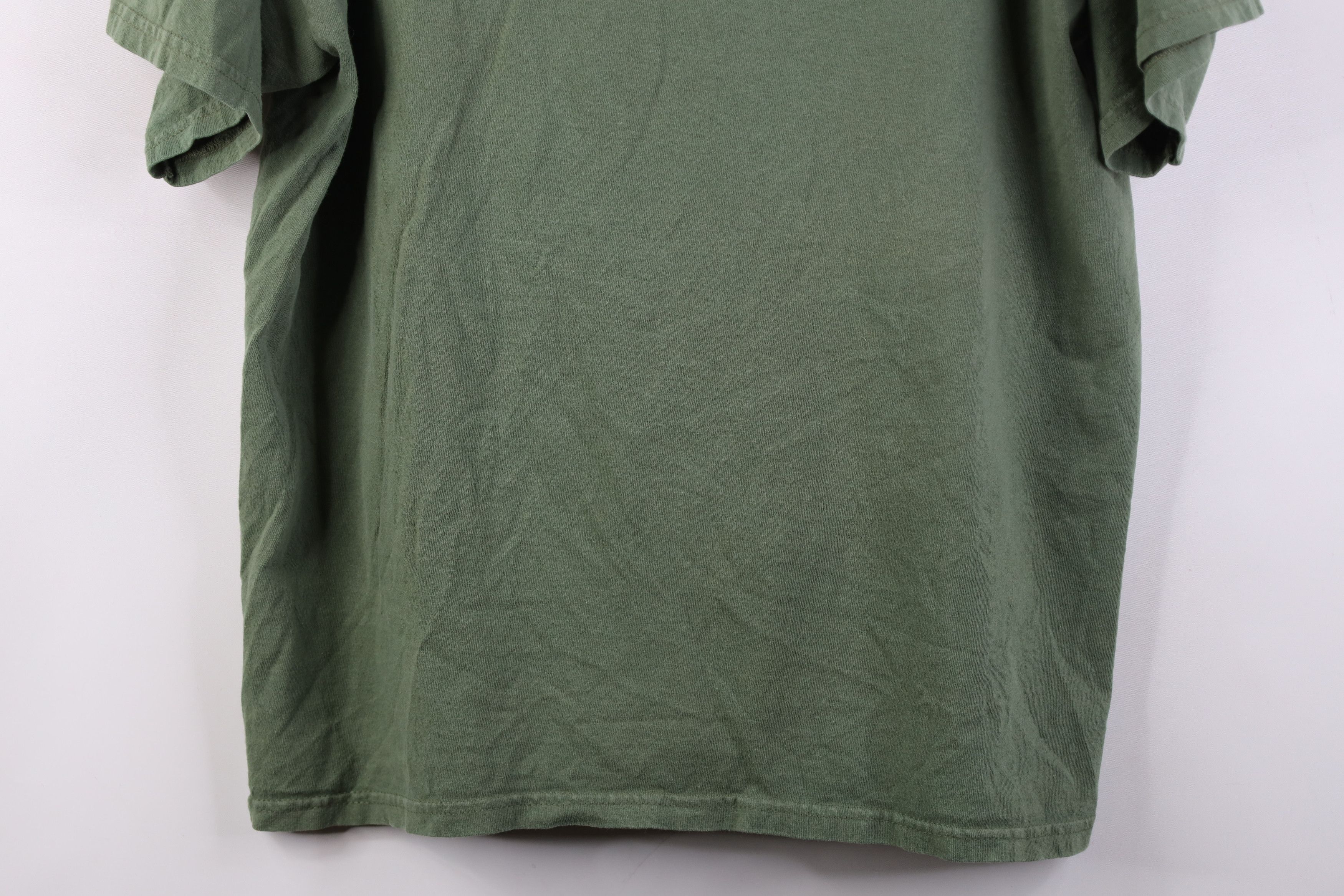 Vintage Vintage 90s Y2K Streetwear Heavy Cotton T-Shirt Army Green Size US XL / EU 56 / 4 - 3 Thumbnail