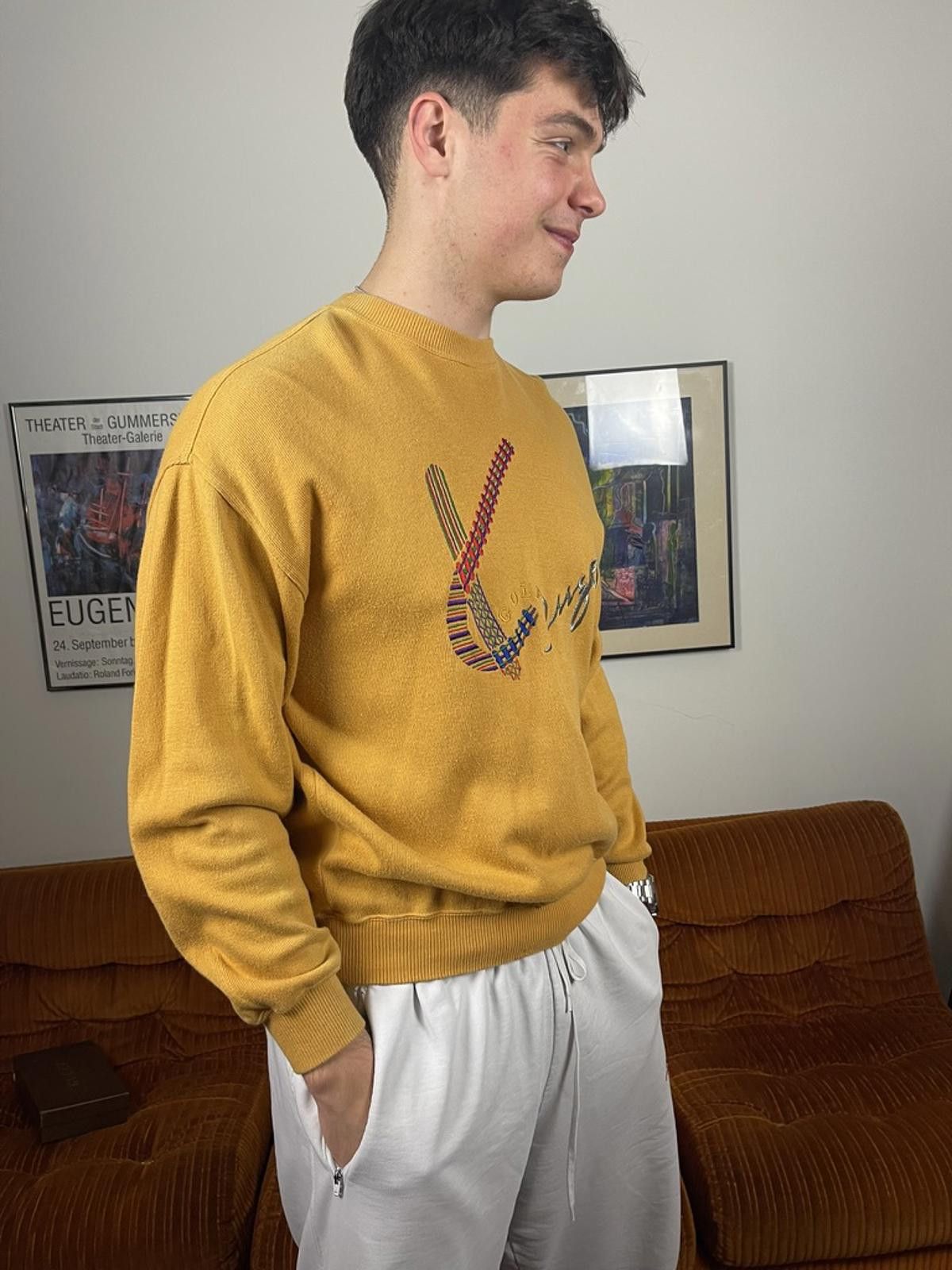 Kenzo Kenzo - Mustard Yellow Embroidered Sweater Size US M / EU 48-50 / 2 - 1 Thumbnail