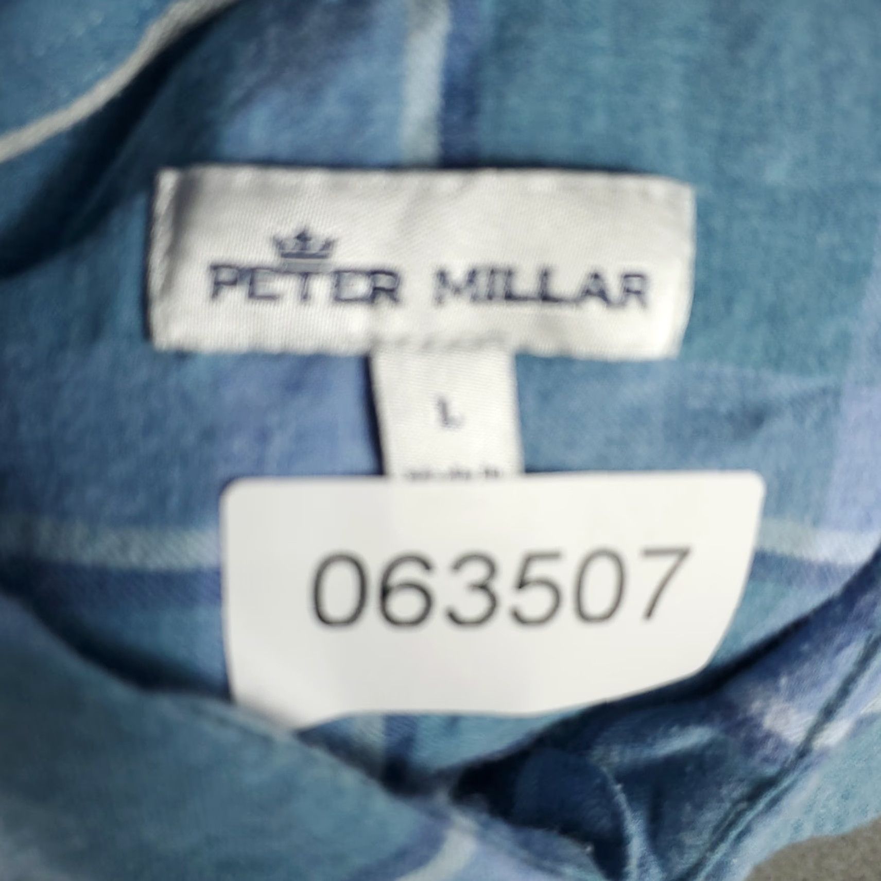Peter Millar Peter Millar Shirt Mens Large Blue Plaid Lightweight Cotton Button-Up Shirt - Long Sleeve, Button-Down Collar, Pockets, All Seasons, Regular Fit Mens Size US L / EU 52-54 / 3 - 7 Thumbnail