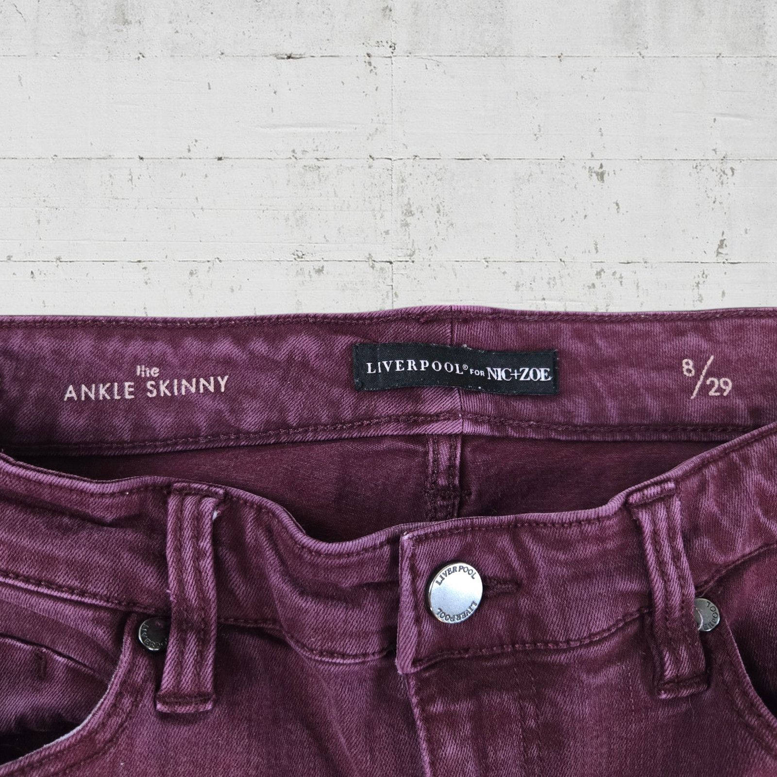 Other Liverpool Nic and Zoe Black Cherry Skinny Jeans Size 8 Size 30" / US 8 / IT 44 - 4 Thumbnail