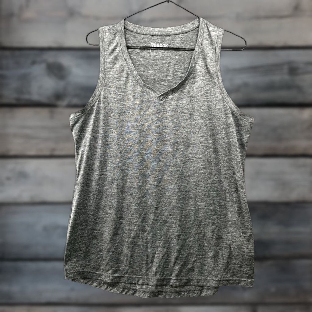Reebok Reebok Active Tank Top Womens L Gray Heather V-Neck Athletic Gym Yoga Workout Size L / US 10 / IT 46 - 1 Thumbnail