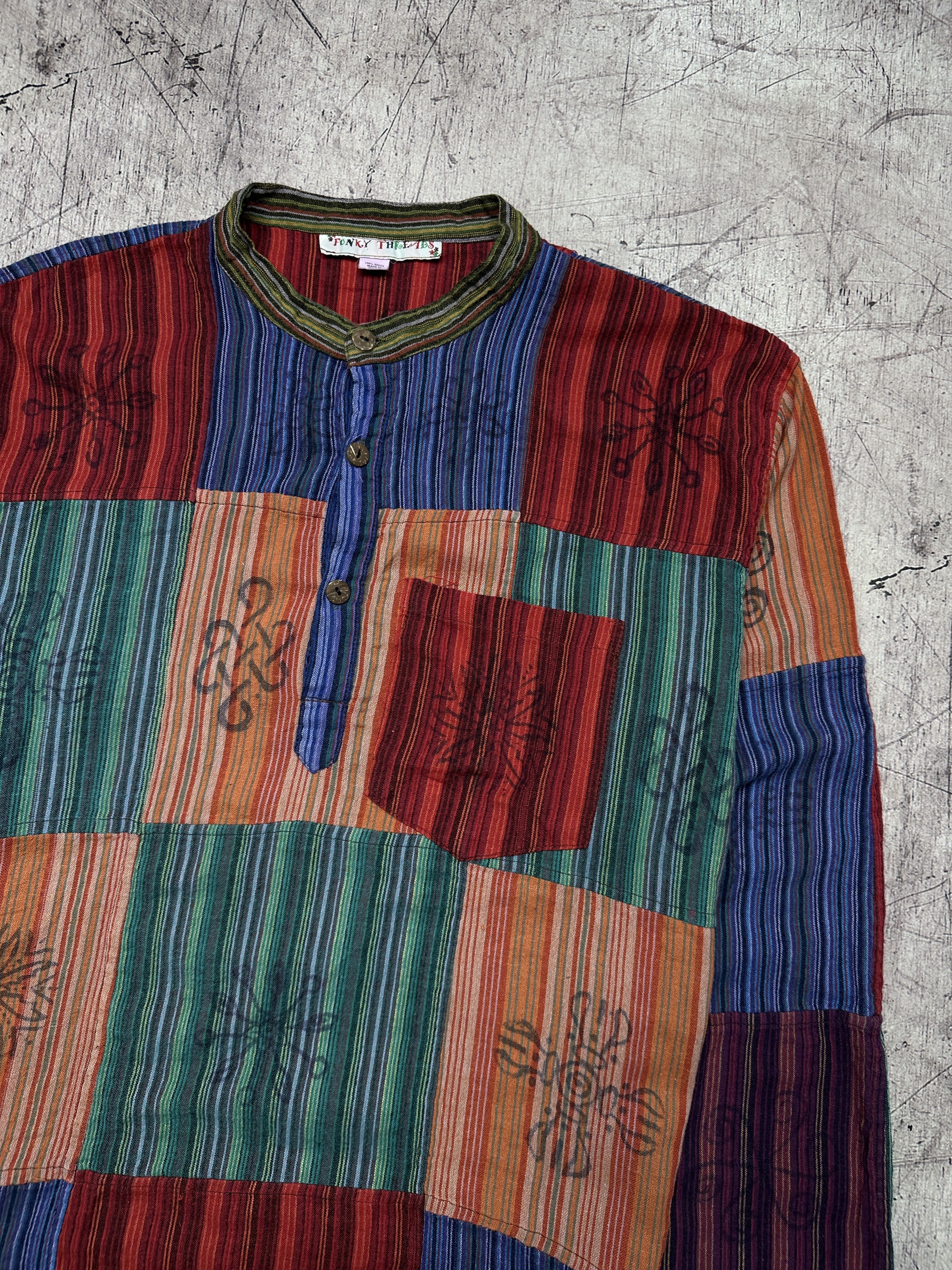 Vintage Nepal Handmade Patchwork Hippie Boho Kapital Style Hoodie Size US XXL / EU 58 / 5 - 2 Thumbnail