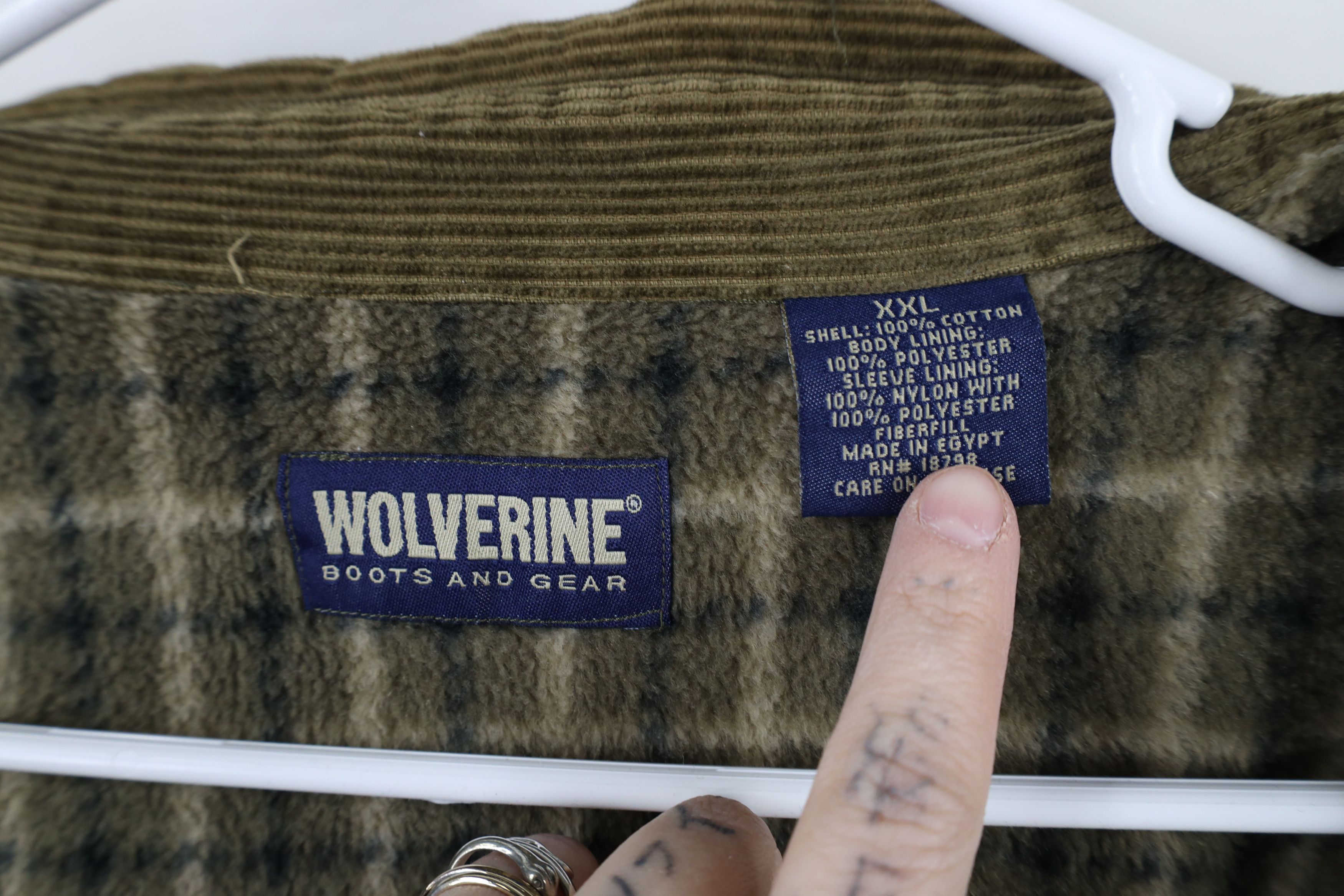 Vintage Vintage 90s Wolverine Boots Lined Corduroy Shirt Jacket Jac Size US XXL / EU 58 / 5 - 9 Thumbnail