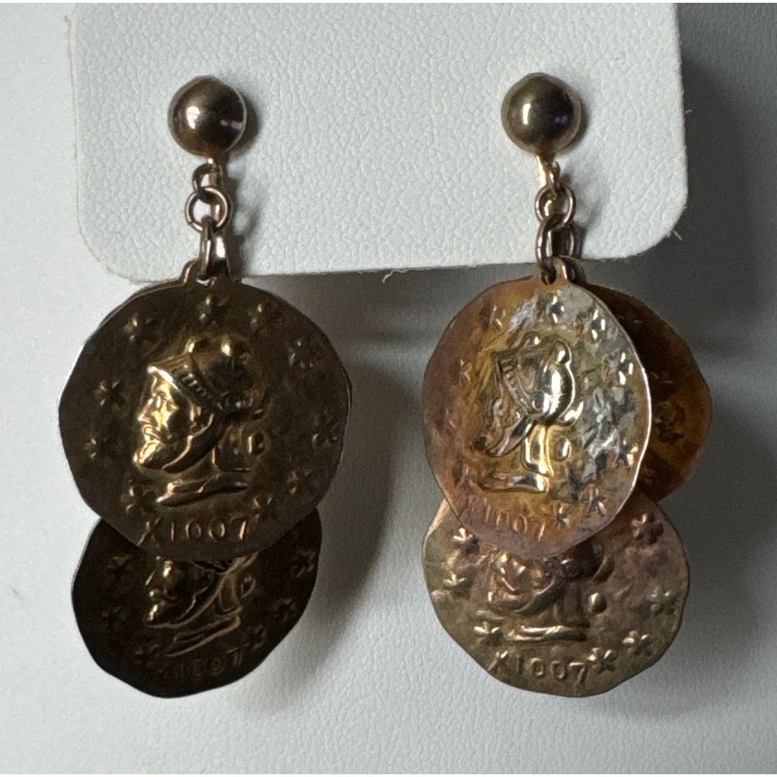 Vintage Vintage Dangling Coin X1007 Clip on Earrings Size ONE SIZE - 6 Thumbnail