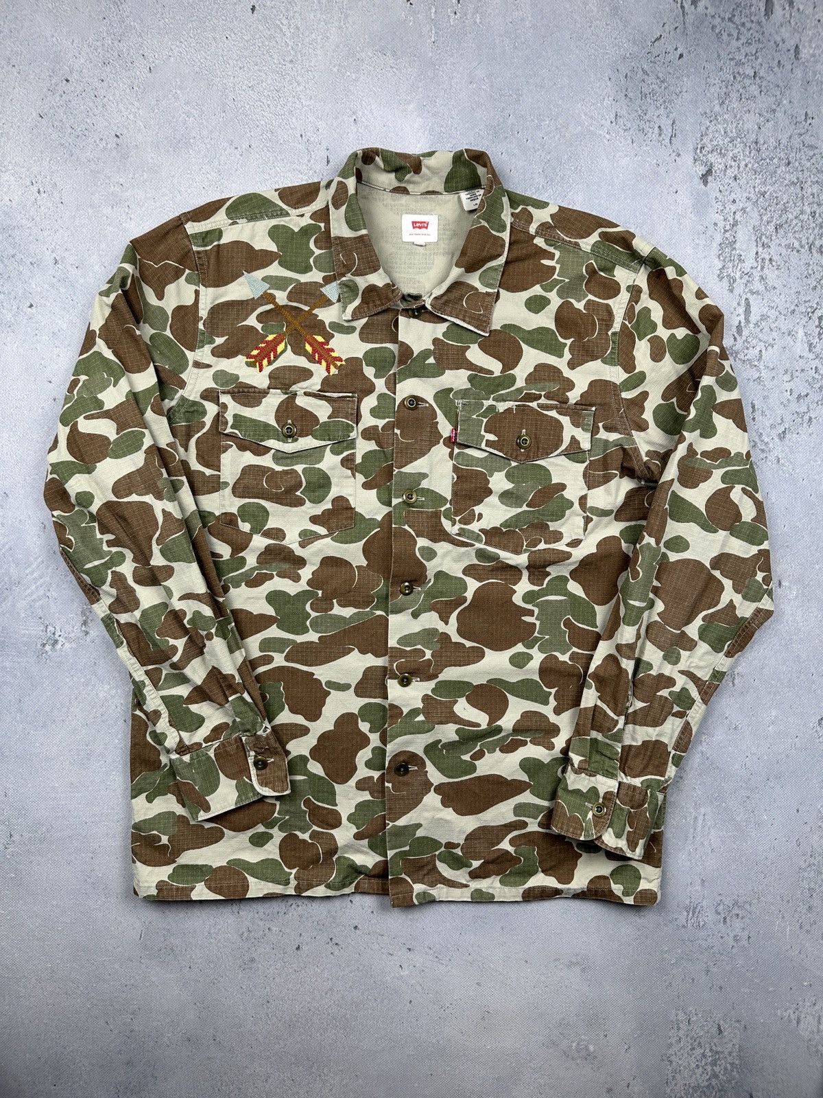 Levi's Vintage Levi’s San Francisco Camo Overshirt Eagle Embroidery Size US L / EU 52-54 / 3 - 14 Thumbnail