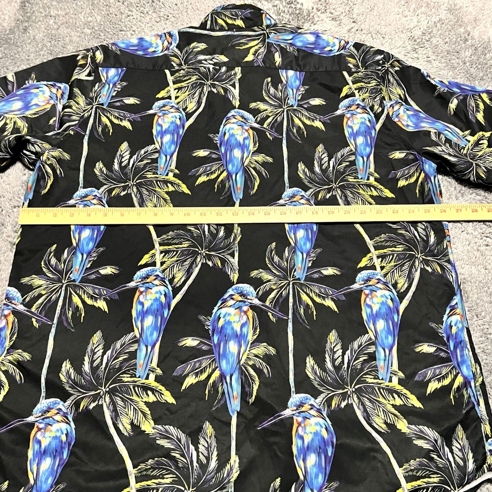Twisted X Twisted Toucan Shirt Mens 3XL Hawaiian Floral Birds Button Short Sleeve Shirt Black 3XL Mens Big & Tall Size US XXL / EU 58 / 5 - 4 Thumbnail