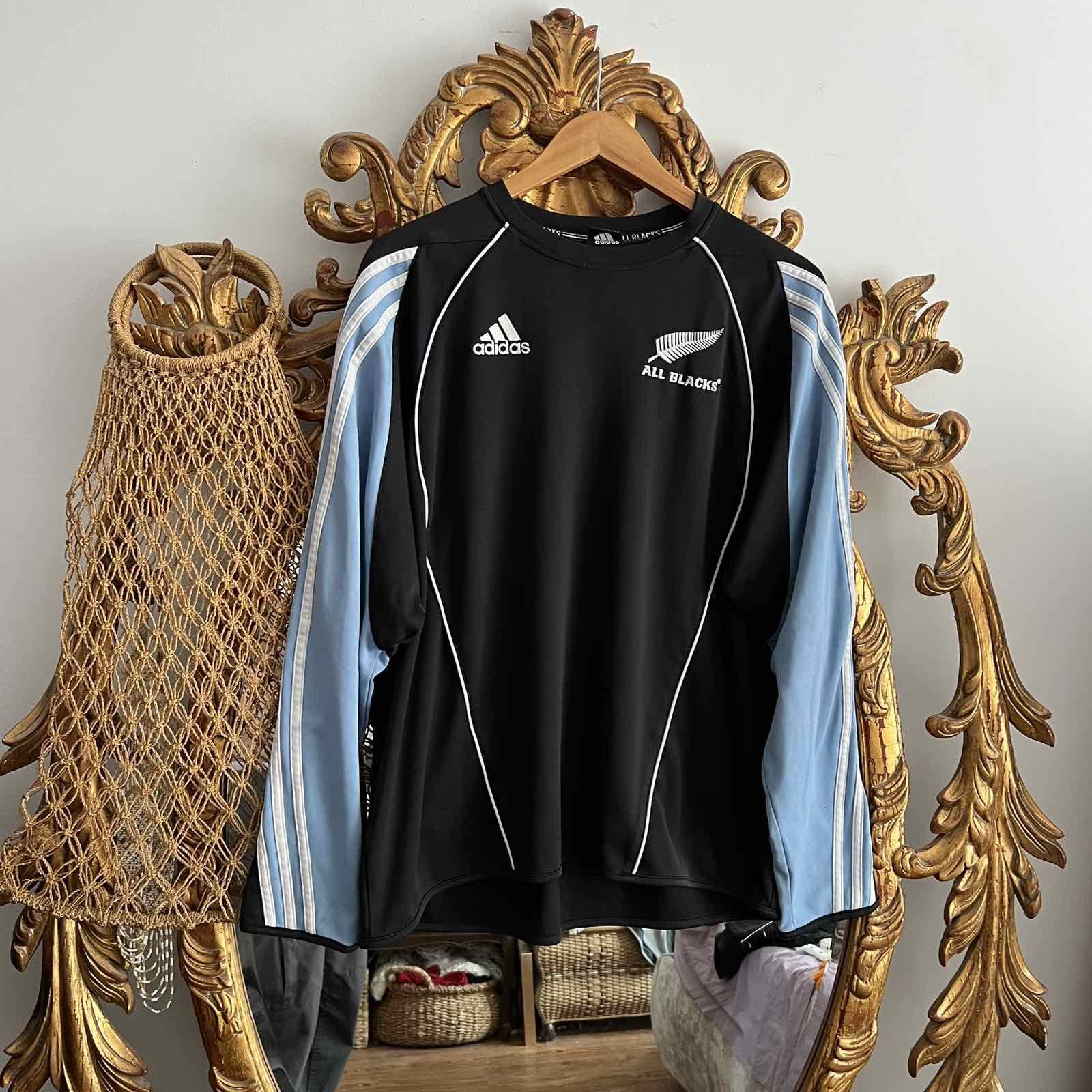 Adidas × All Blacks × Canterbury of New Zealand VTG Adidas All Blacks Training Wear sweatshirt Sz XL Size US XL / EU 56 / 4 - 1 Thumbnail