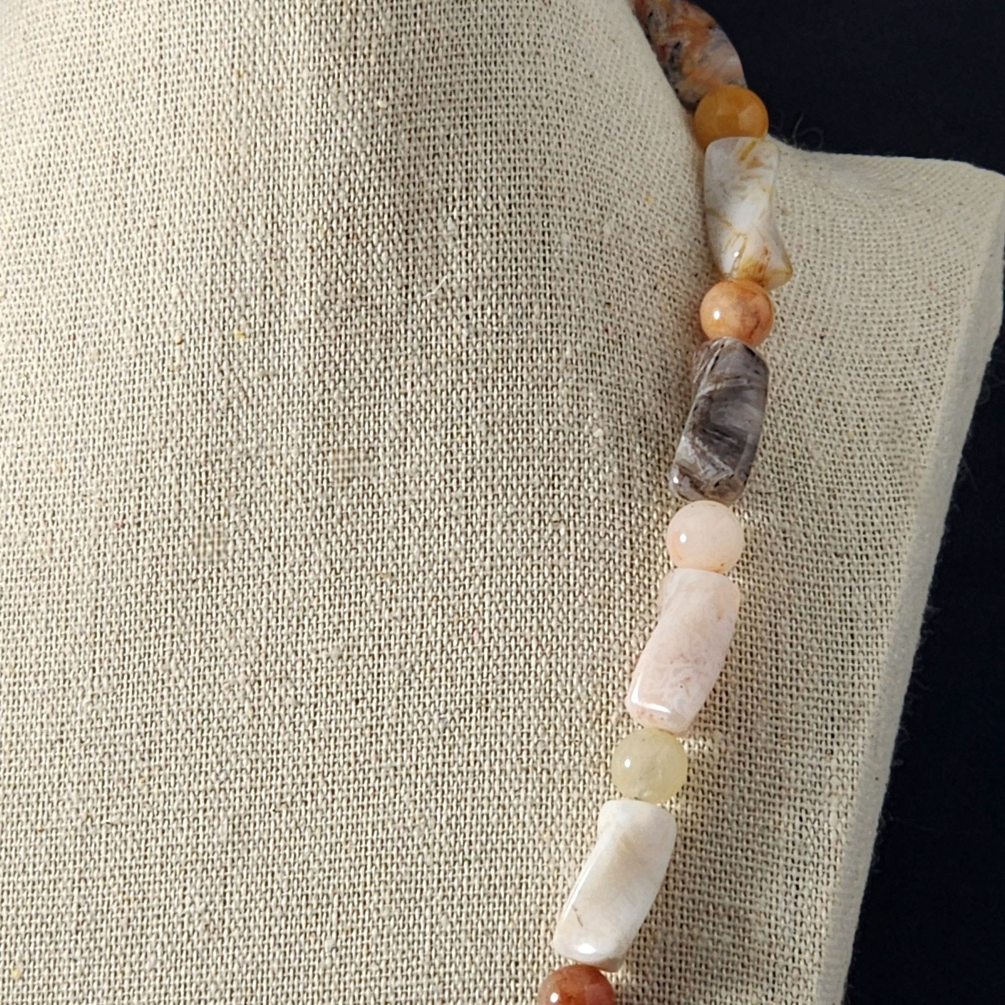 Other Chunky Gemstone Beaded Boho Necklace Agate Jasper Quartz Ste Size ONE SIZE - 4 Thumbnail