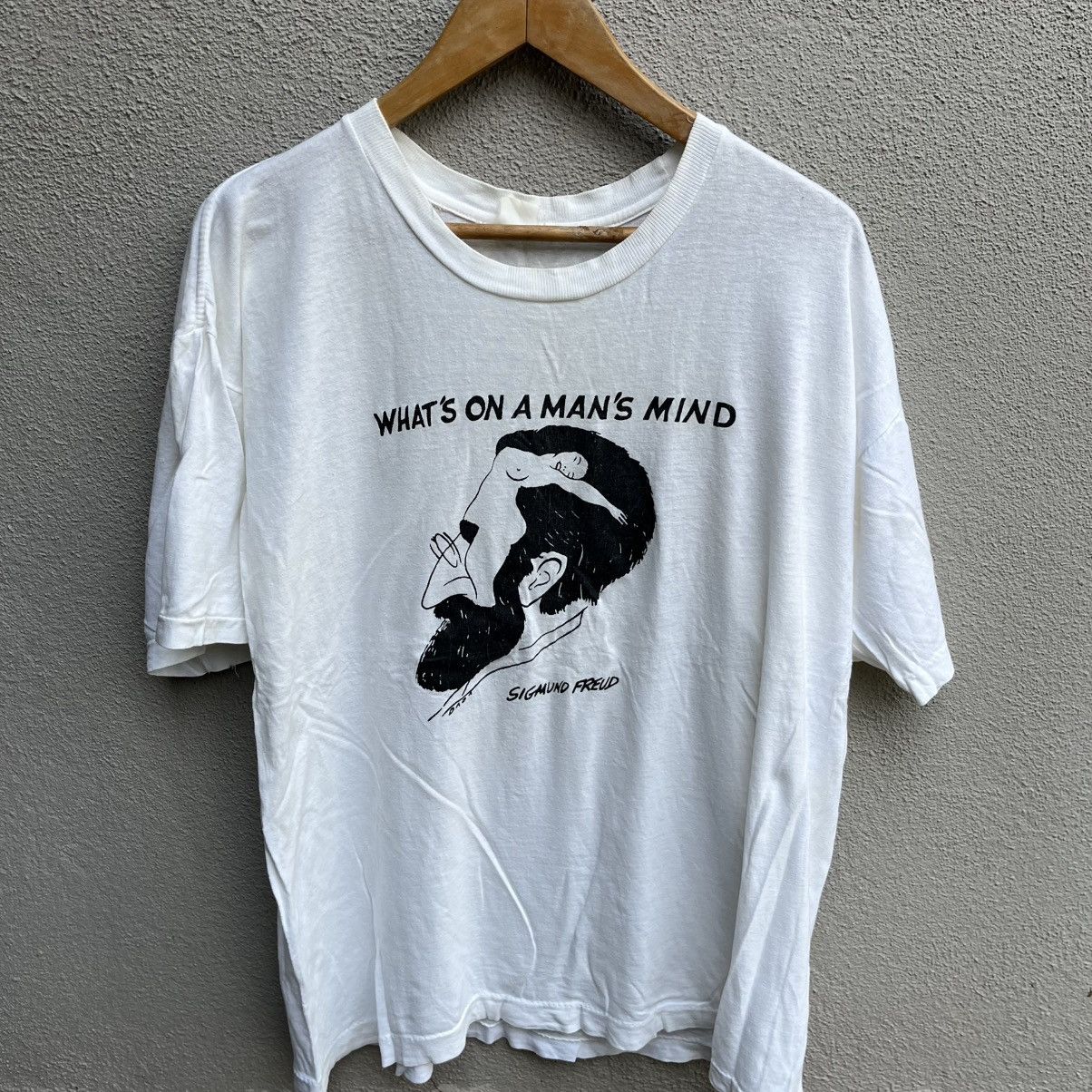 Arts & Science Vintage 90s SIGMUND FREUD photo art tee Size US XL / EU 56 / 4 - 2 Thumbnail