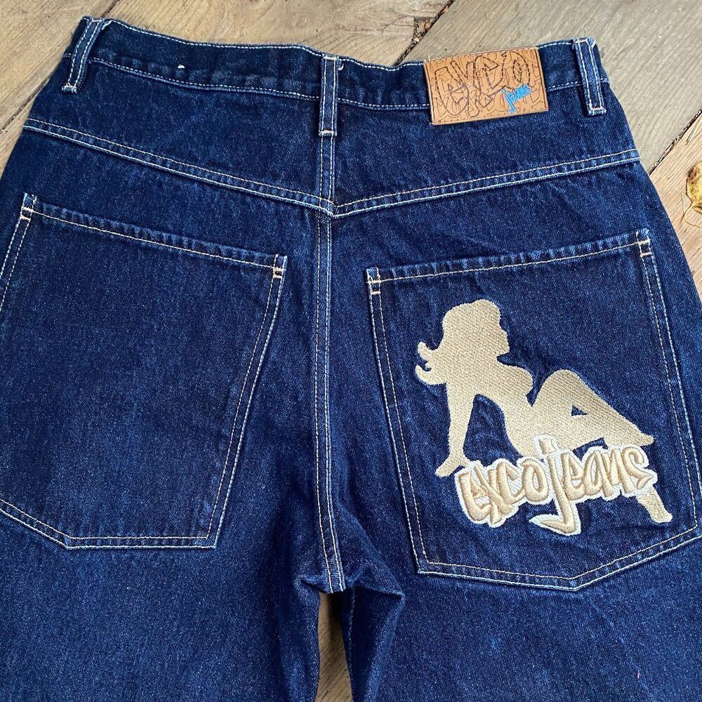 Vintage Vintage Y2K 90s Embroidered EXCO Jeans Size 30 Blue Size US 30 / EU 46 - 1 Thumbnail