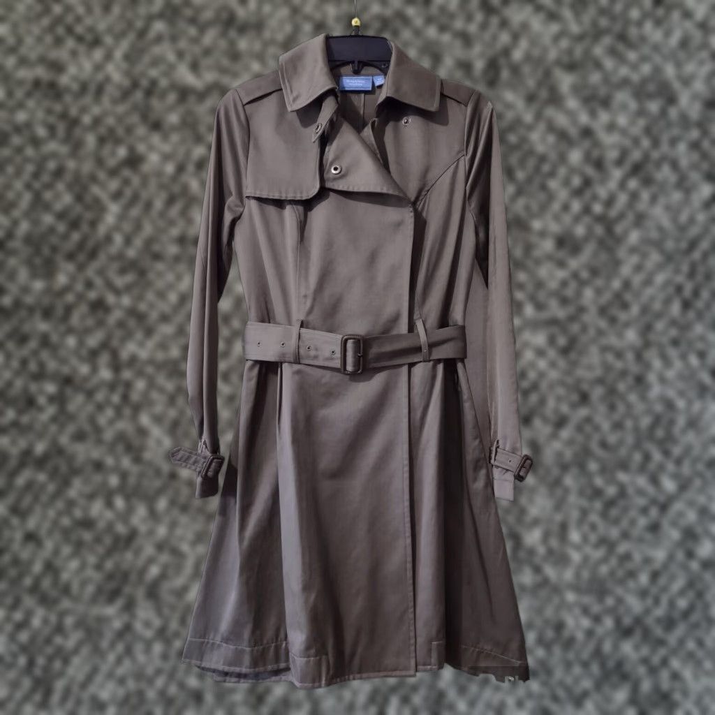 VINTAGE Vera Wang Simply Vera Trench Coat Jacket XS Ladies Green