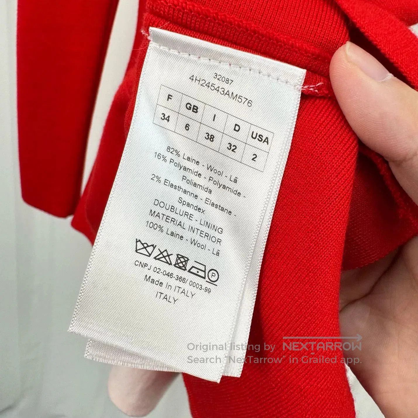 Dior red long sleeve cinched waist top. Size US M / EU 48-50 / 2 - 6 Thumbnail