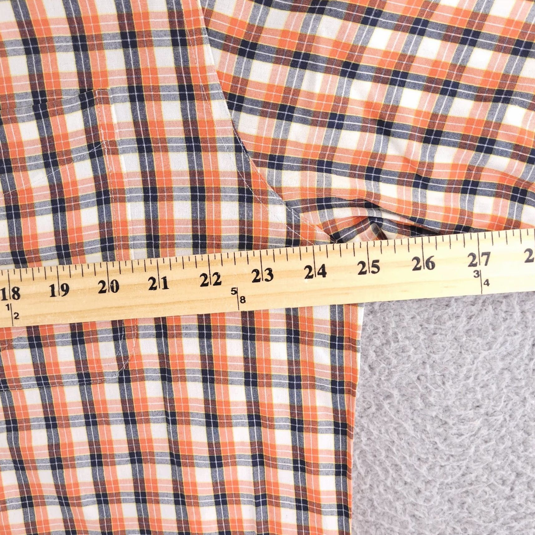 Chaps Chaps Shirt Mens XL Orange Check Short Sleeve Button Up Ralph Lauren Size US XL / EU 56 / 4 - 6 Thumbnail