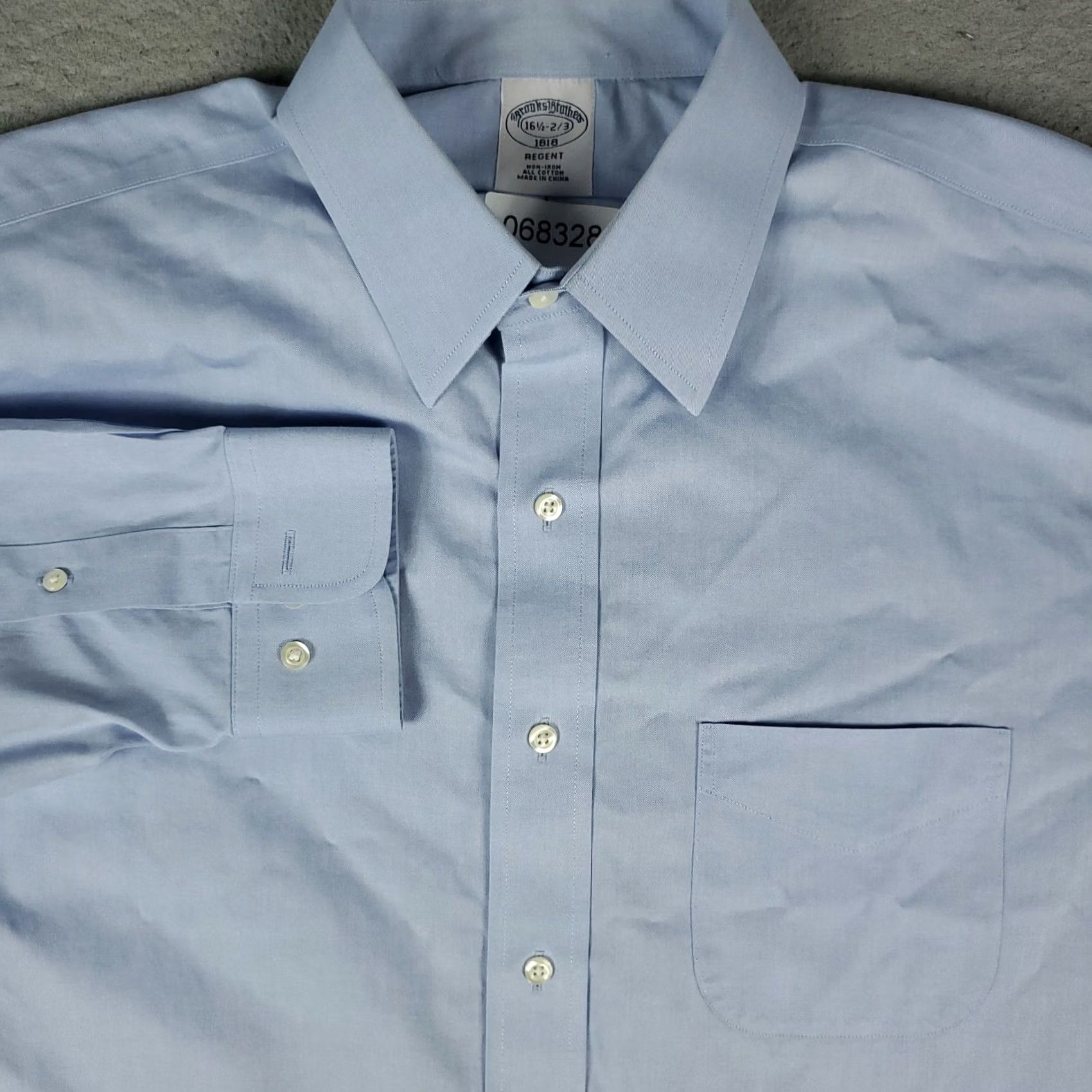 Brooks Brothers Brooks Brothers Dress Shirt Mens 16.5 Blue Button Up Long Sleeve Regent Size 46R - 2 Thumbnail
