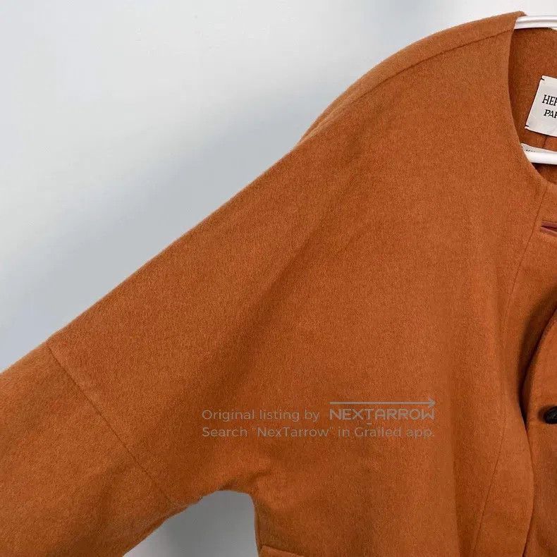 Hermes Hermes Caramel Brown Metal Ring Knit Coat Size XS / US 0-2 / IT 36-38 - 9 Thumbnail