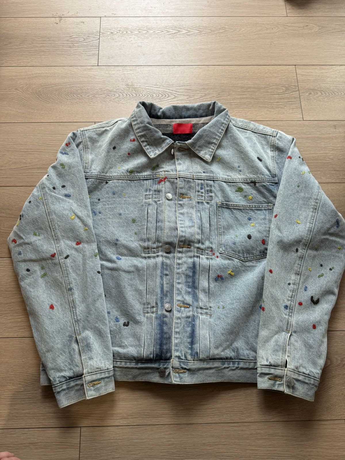 Fugazi Fugazi Chain Link Stitch Denim Jacket Size US XL / EU 56 / 4 - 1 Thumbnail
