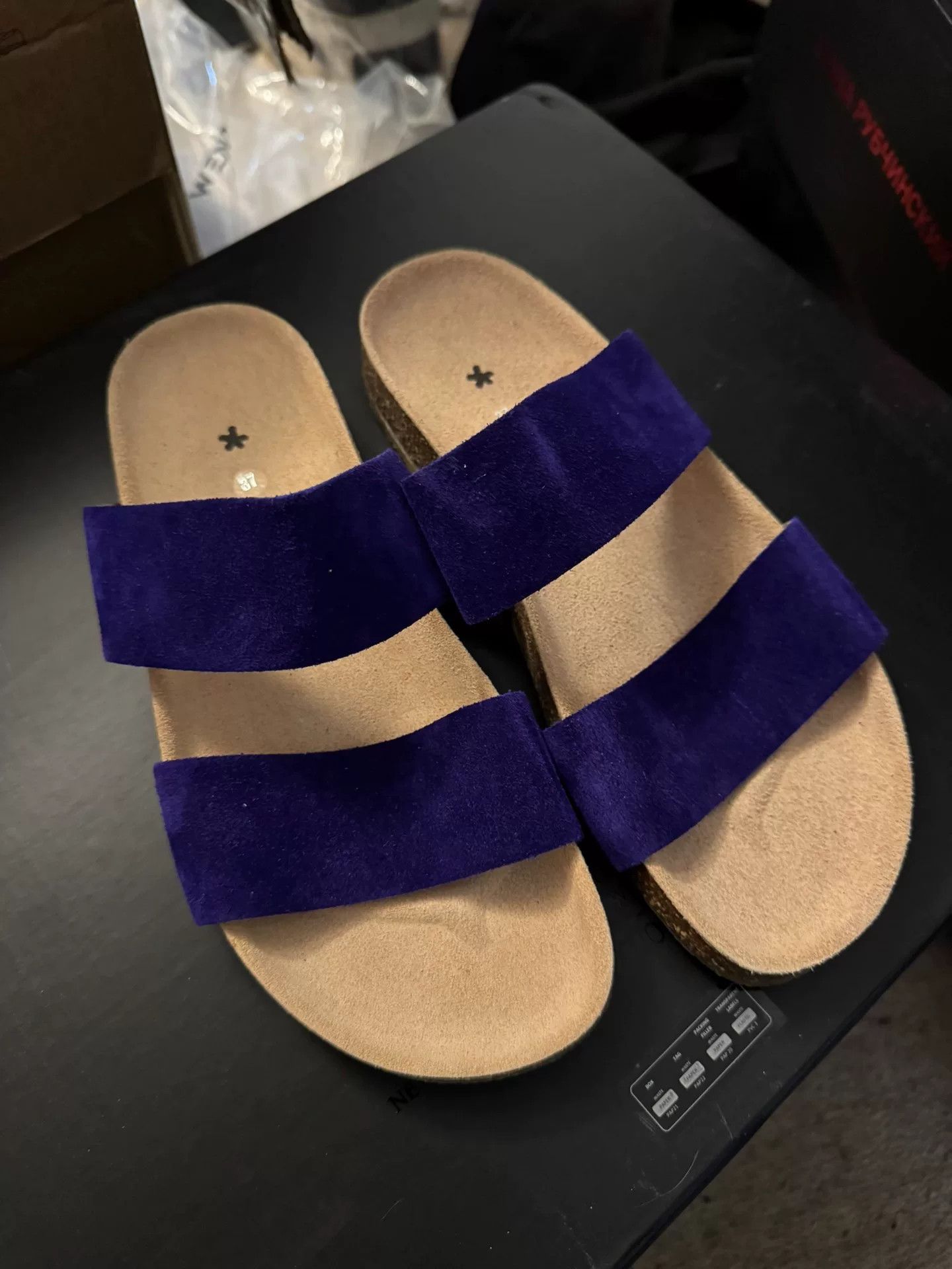 Daniela Gregis Daniela Gregis Purple Suede Clog Sandals Size US 5 / IT 35 - 1 Thumbnail