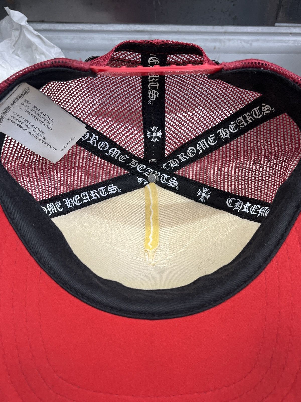Chrome Hearts Chrome Hearts King Taco Cross Trucker Hat Red&White Size ONE SIZE - 8 Thumbnail