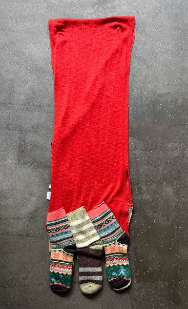 Ne-Net Ne-net Asymmetric Structural Sock Patchwork Scarf / Shawl Size ONE SIZE - 3 Thumbnail