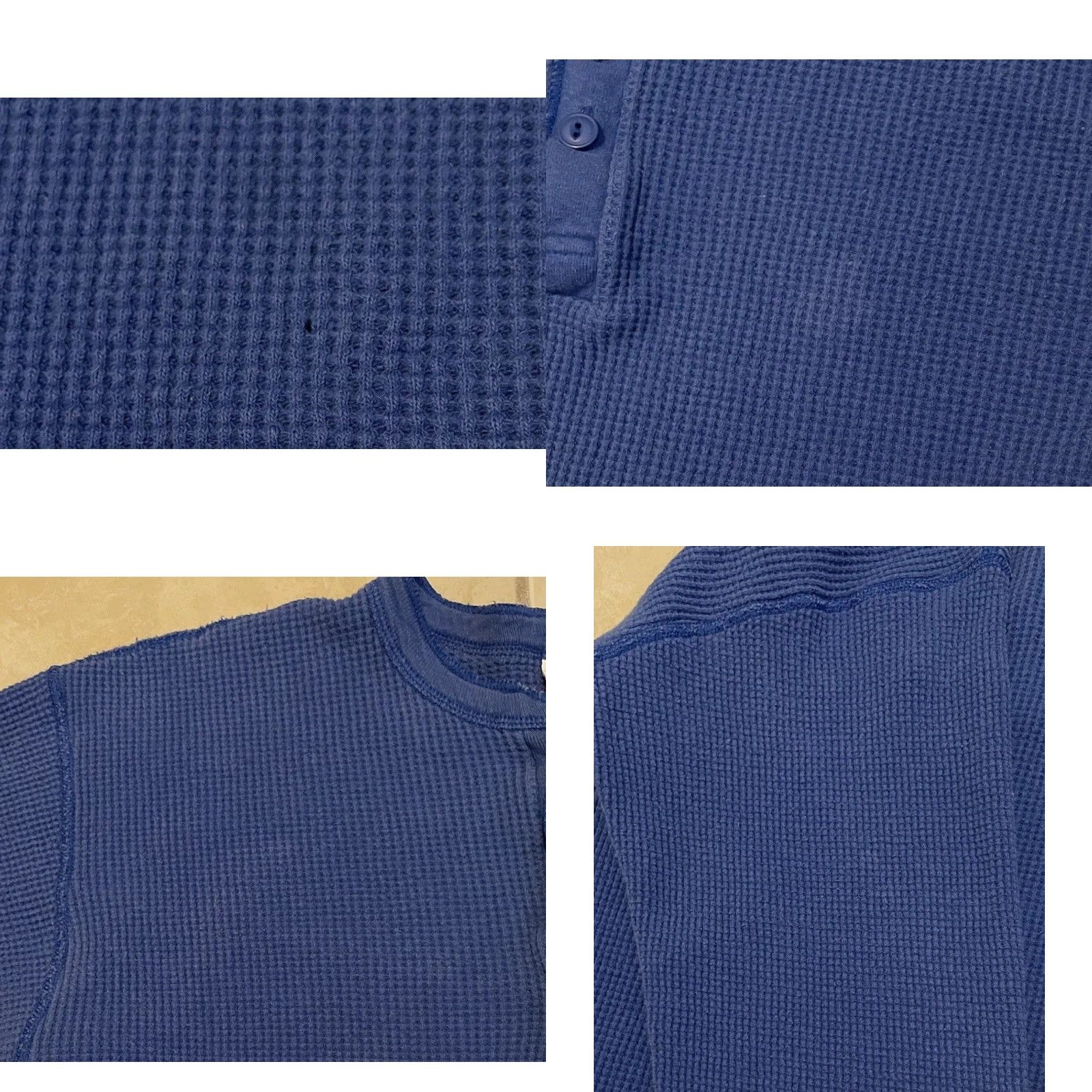 Gap VINTAGE GAP 90s Faded Thermal Henley Shirt S USA Blue Mens Shirt Size US S / EU 44-46 / 1 - 8 Thumbnail
