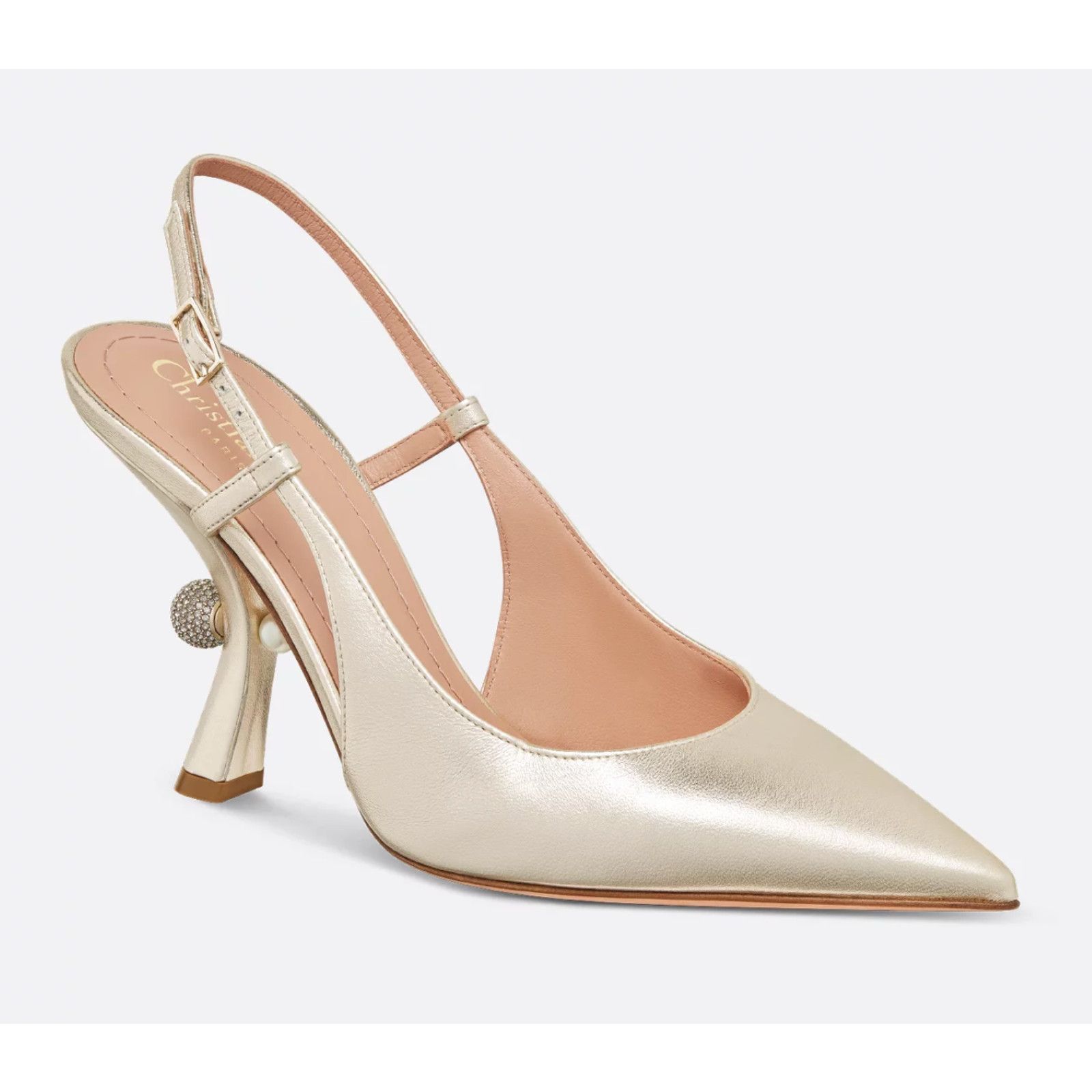 Dior Dior Tribales Jadior Pale Gold Laminated Sandal Pump 37.5 Size US 7.5 / IT 37.5 - 3 Thumbnail